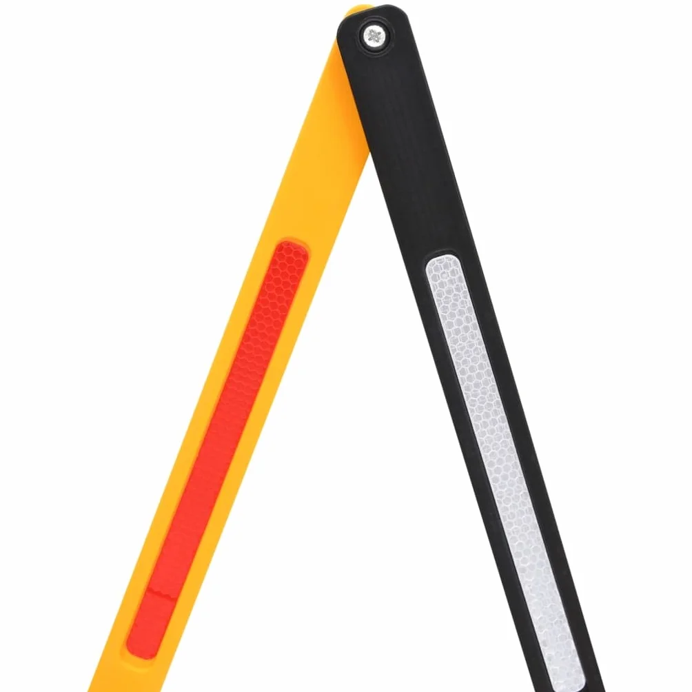 vidaXL Barrera de Tráfico Plegable Seguridad Carretera Valla Telescópica Rayas Reflectantes Barricada Portátil Expansible Amarillo y Negro 250x38x96cm