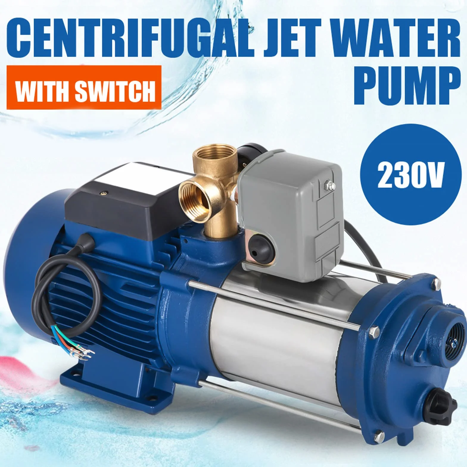 Bomba centrífuga de jardín, bomba centrífuga para el hogar, 2850 rpm 230 V, 50 Hz (1800 W)