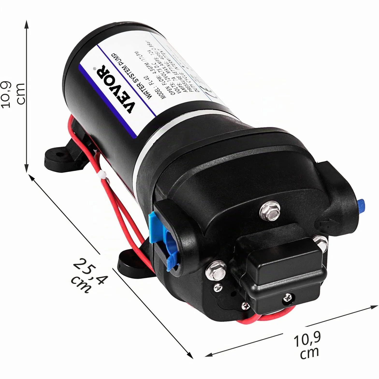 Bomba de diafragma de agua de alta presión FL-40 12V 17 l/min