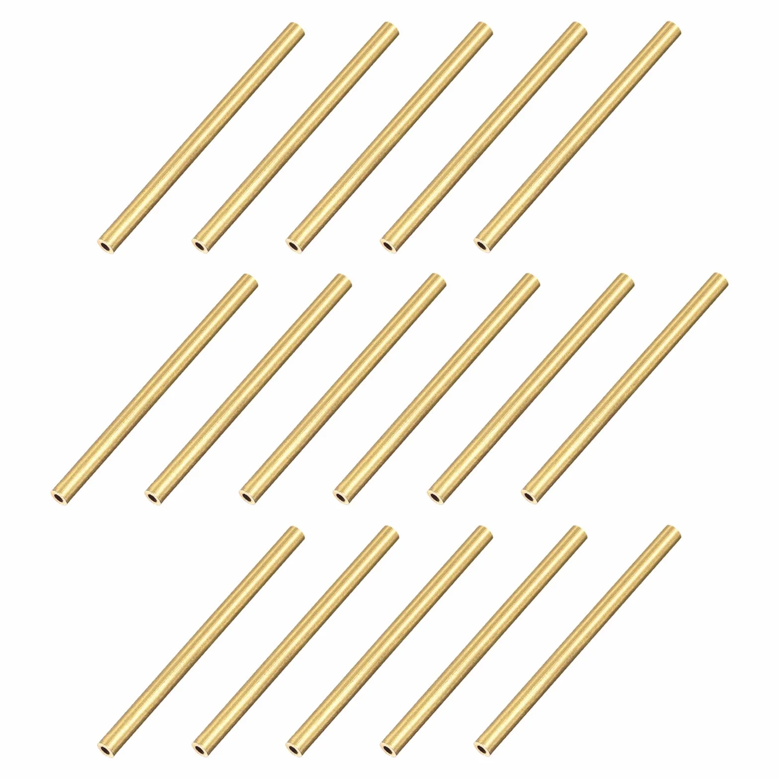 sourcing map Latón Tubo 2mm OD 0,5mm Pared 30mm Longitud Tubería Bricolaje 16 Piezas