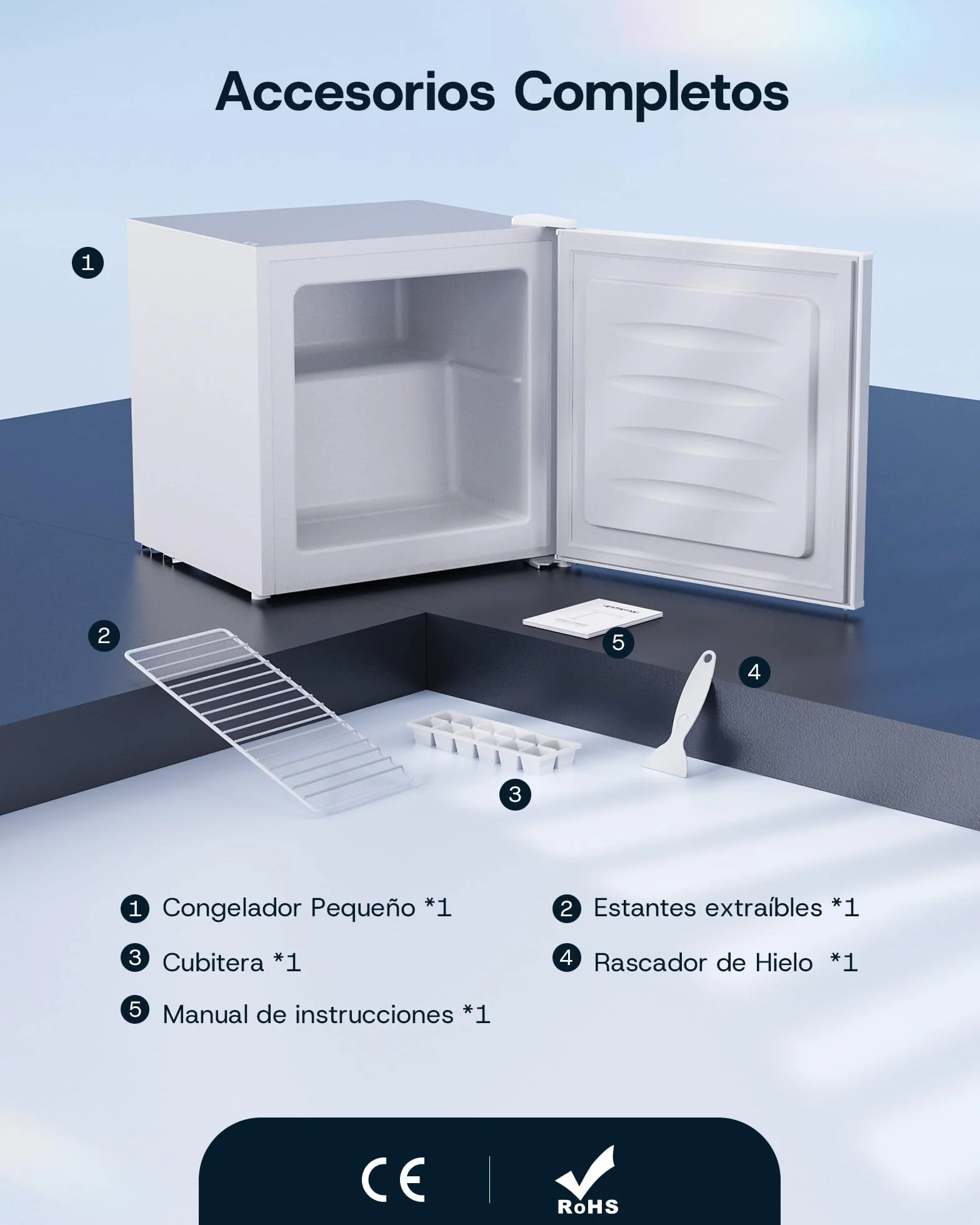 Upstreman Congelador Vertical 35L 4 Estrellas -24℃ UF35 Blanco
