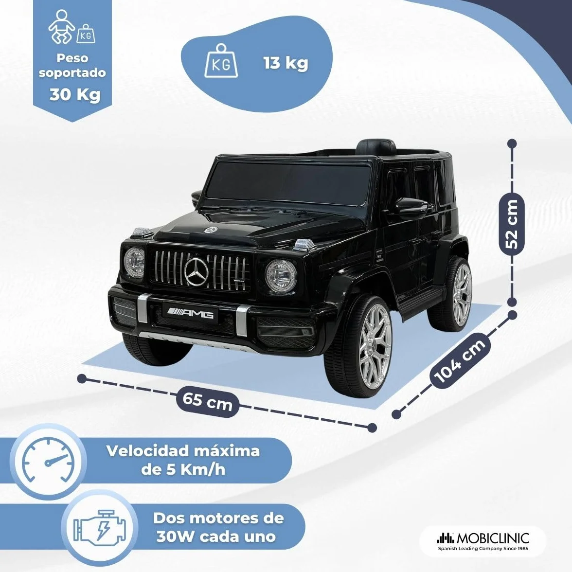 Mobiclinic Mercedes Benz AMG G63 Coche Eléctrico para Niños 12V Control Remoto y Pedal Todoterreno
