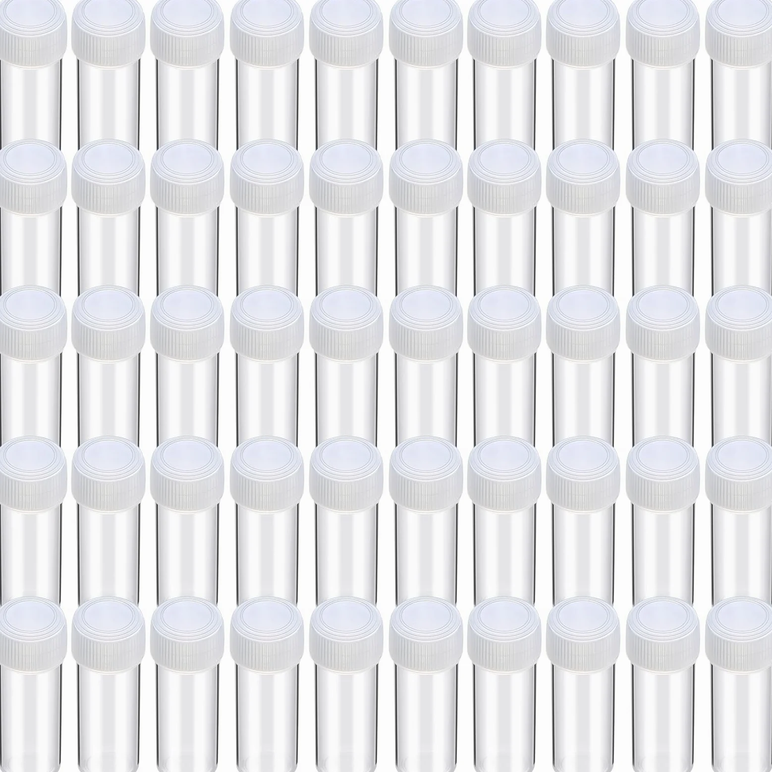 Lallisa 300 botellas de plástico pequeñas de 5 ml, botellas vacías de plástico transparente con tapas, botellas de muestra pequeñas, tubos de ensayo de plástico para almacenamiento de viaje,