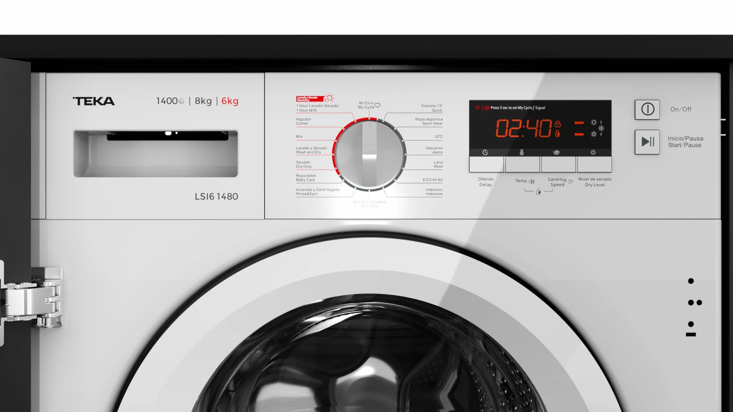 TEKA LSI6 1480 Lavadora-Secadora Integrable 8 kg 6 kg 1400 RPM 16 Programas
