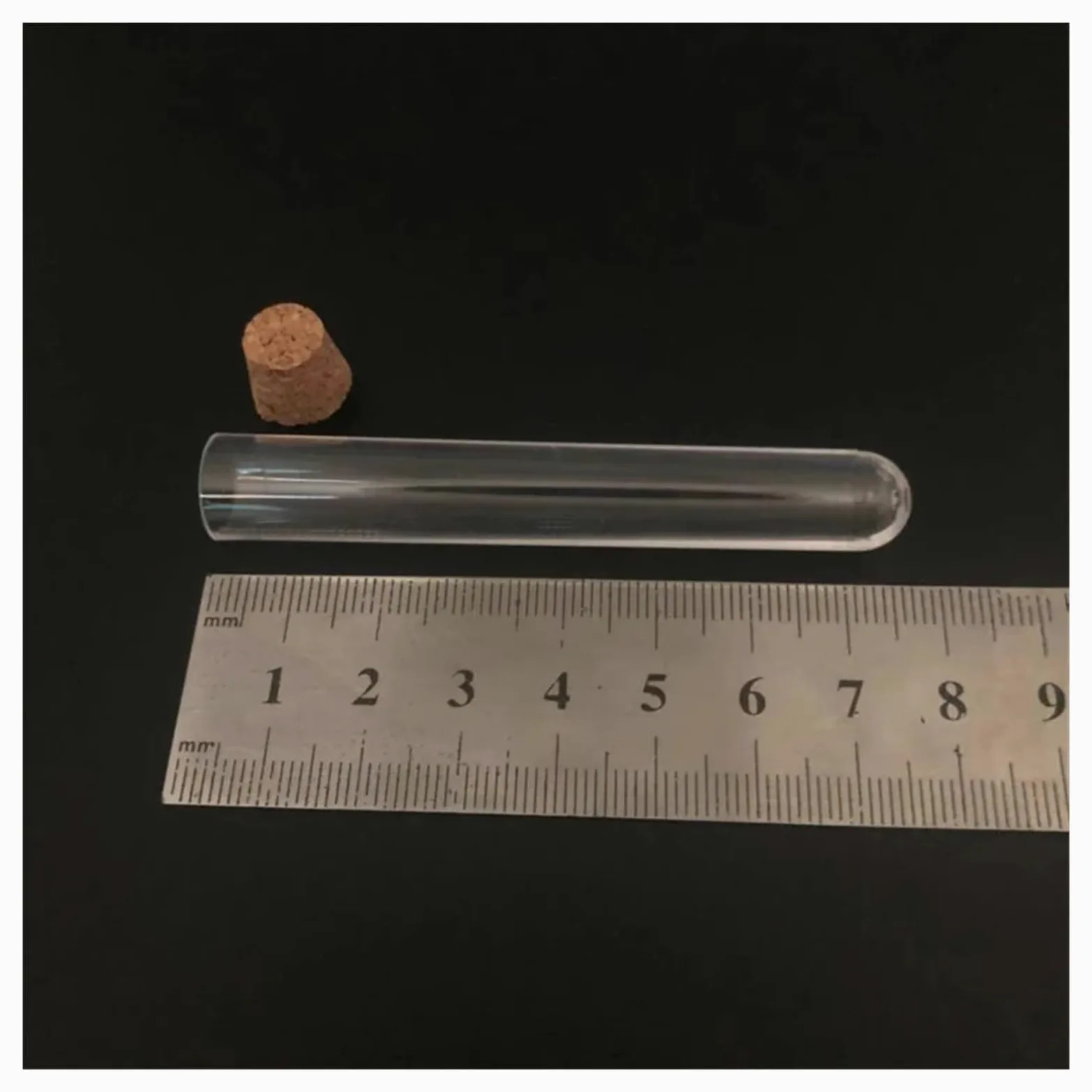 400 piezas/lote 12 x 75 tubos de ensayo de plástico con tubo de plástico de fondo redondo de corcho