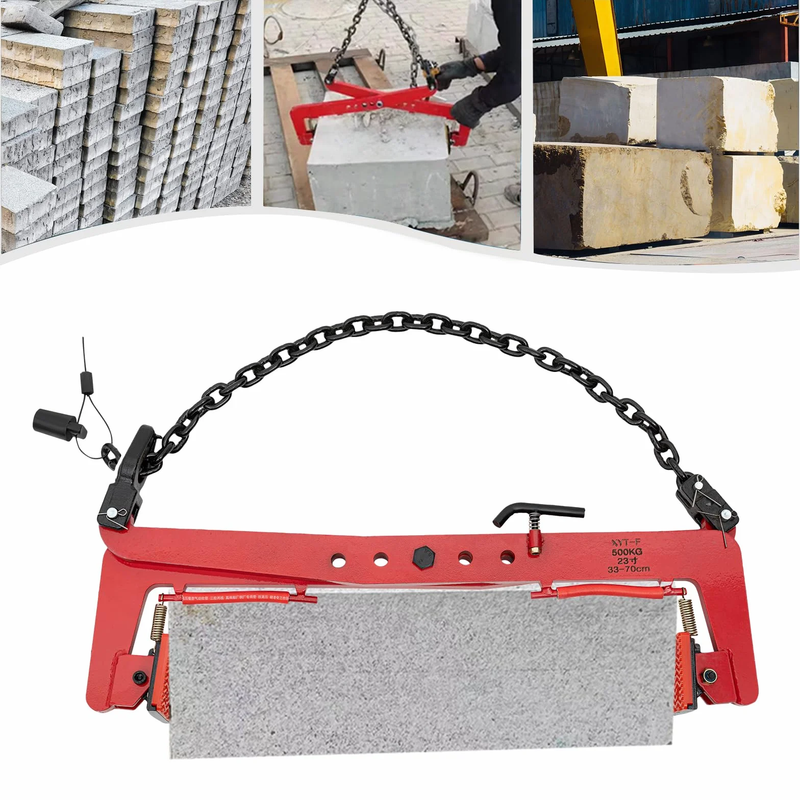 MINRS - Alicates de desplazamiento - 500 kg - Soporte de piedra y pinza de elevación para adoquines - Extractor de paletas