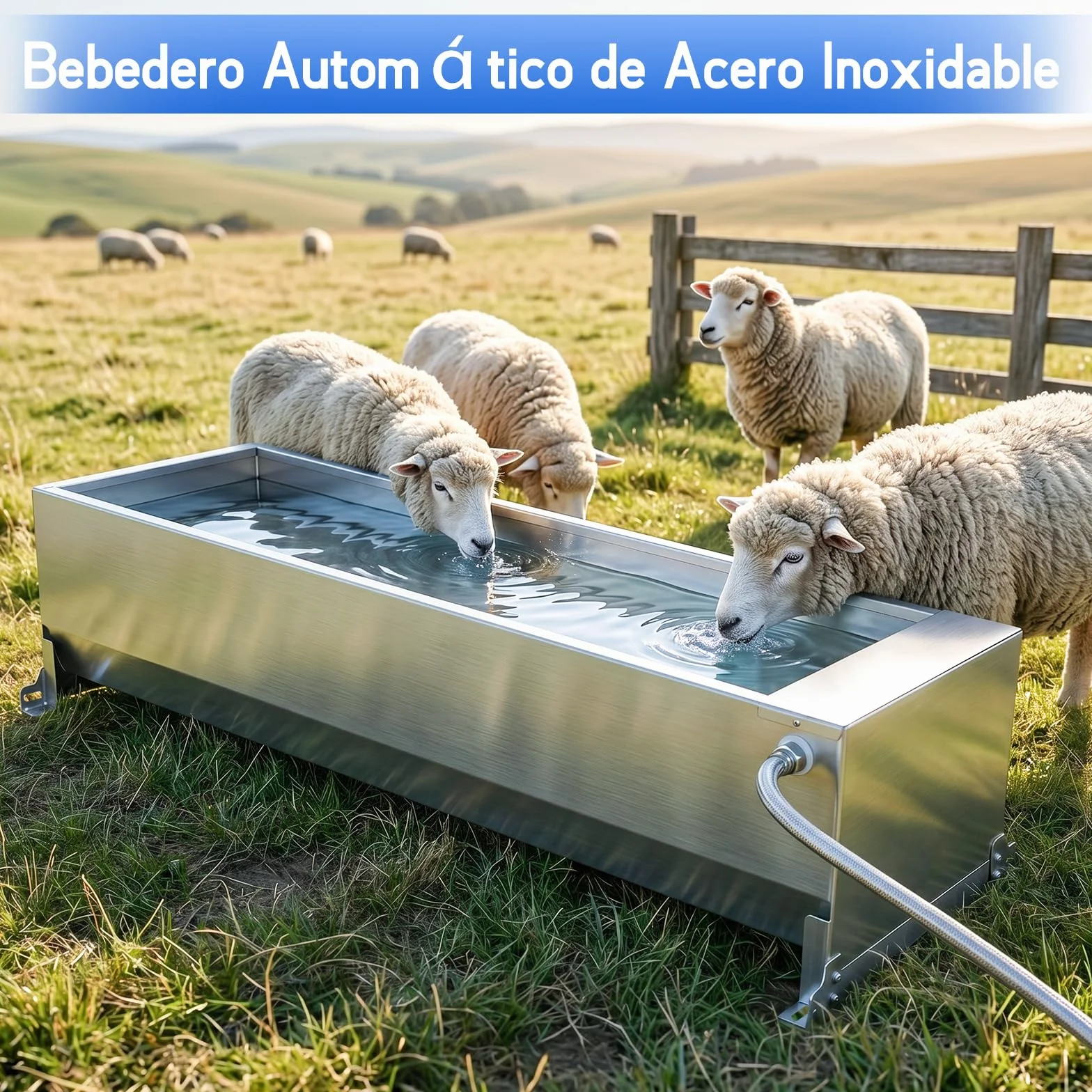 Bebedero Automático 50L Acero Inoxidable, Bebedero Exterior Gran Capacidad con Válvula de Flotador, Dispensador de Agua para Caballos, Vacas, Cerdos, Cabras y Perros Grandes