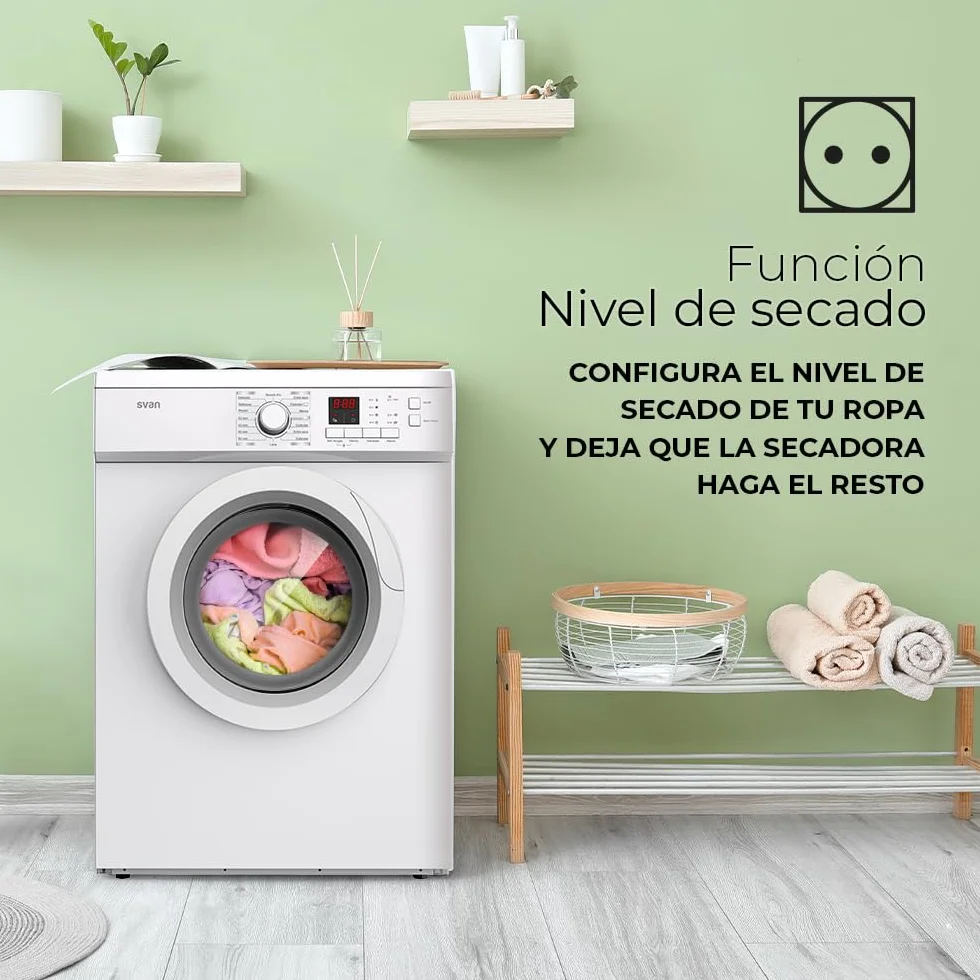 Svan Secadora de Evacuación 7Kg Carga Frontal Blanco SSE700C 2000W 16 Programas