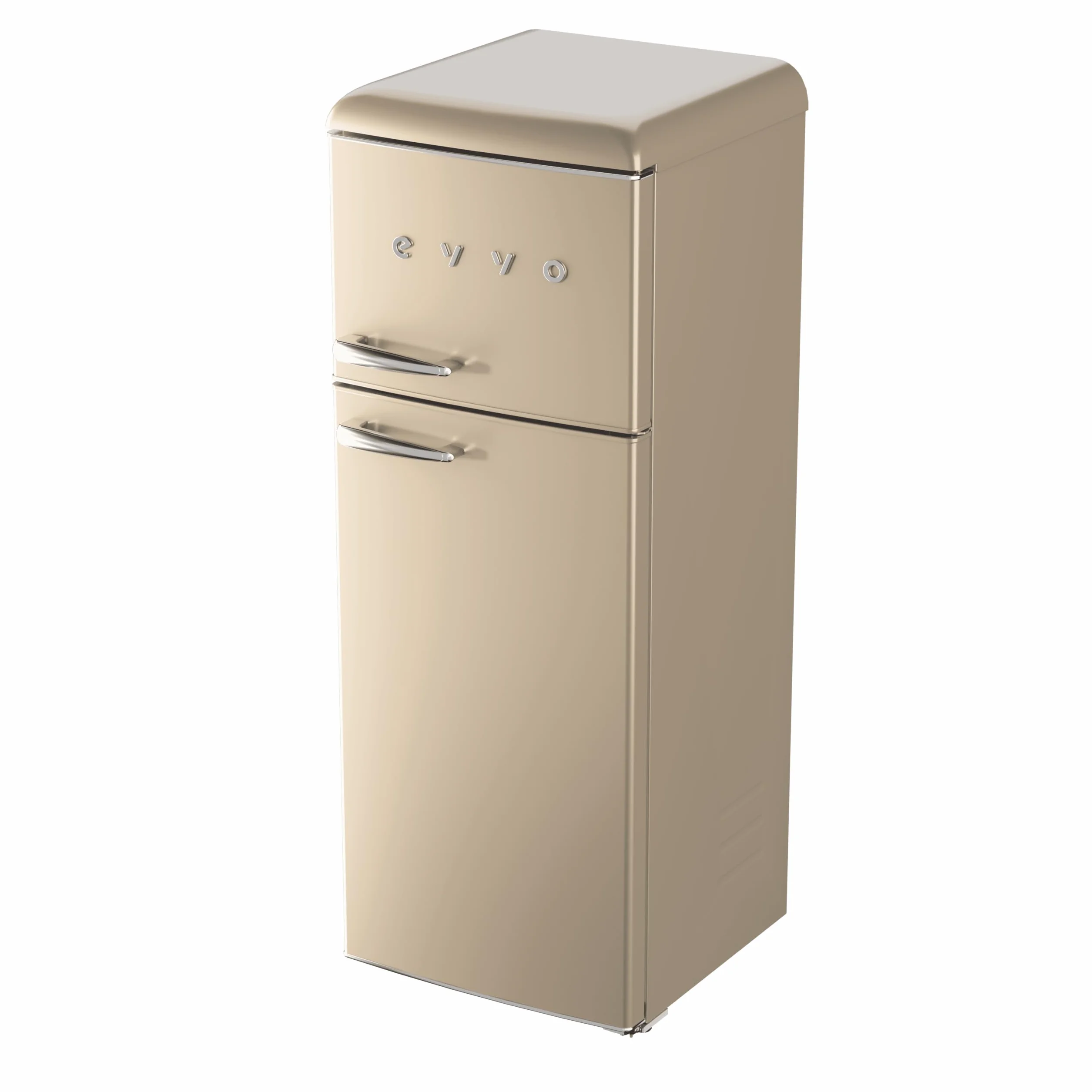 EVVO Frigorífico 2 Puertas 170 Litros Congelador 45 Litros Retro Beige