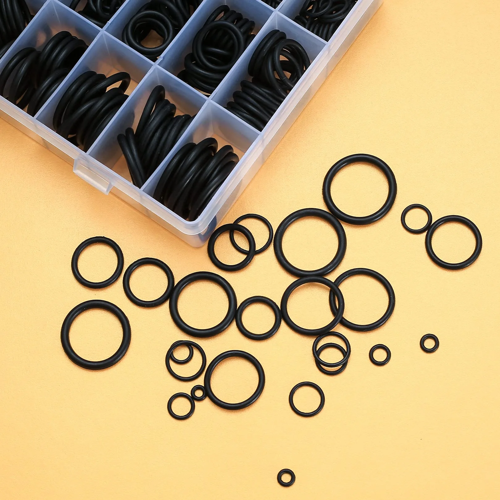 740 Piezas Juntas Tóricas de Goma, Juntas Planas, O Rings para Sellado de Fontanería y Reparación