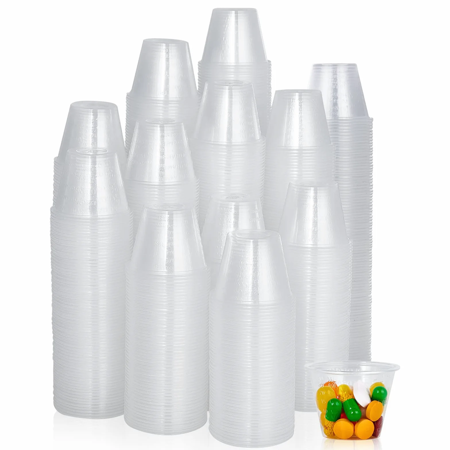 Paquete de 1000 vasos desechables para medicina (1 onza), tazas medidoras de plástico médico para fines médicos, o mezclar y medir resina, epoxi, artes y manualidades, pintura, cocina