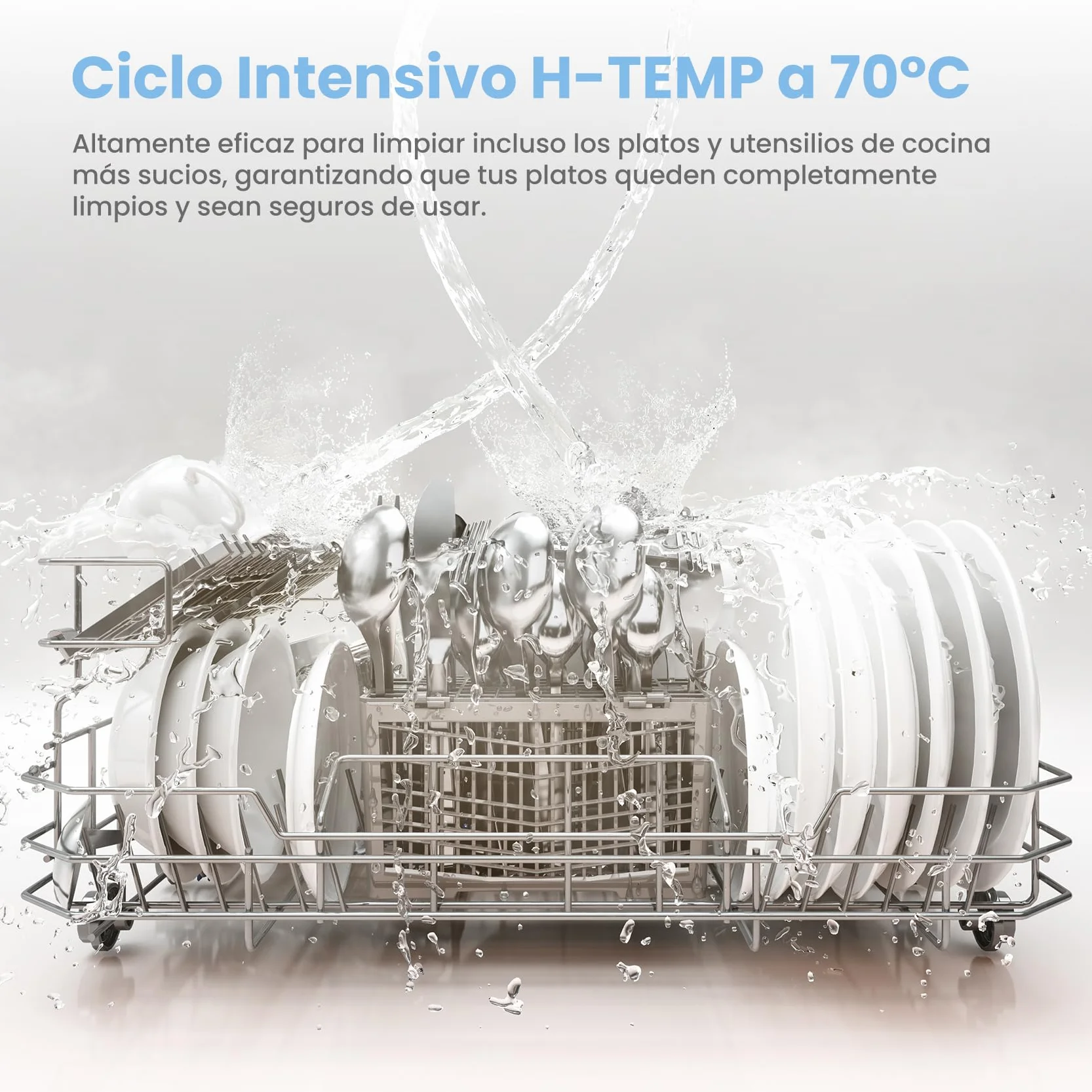 COMFEE' CDWMT0602EWD-EU Lavavajillas de Sobremesa Compacto 6 Cubiertos 6 Programas Clase D Pantalla LED 24H Inicio Diferido 70°C 47 dB Blanco