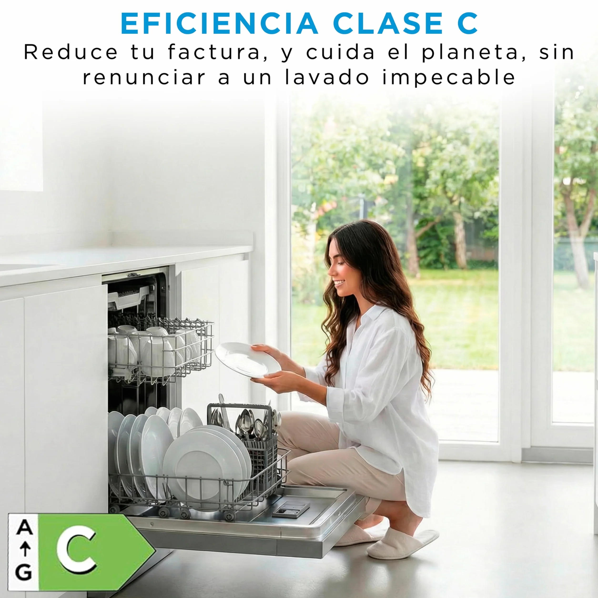 Midea Lavavajillas 60 cm Inox 14 servicios Libre instalación Compacto 10 Programas Filtro Antibacterias Programación Horaria