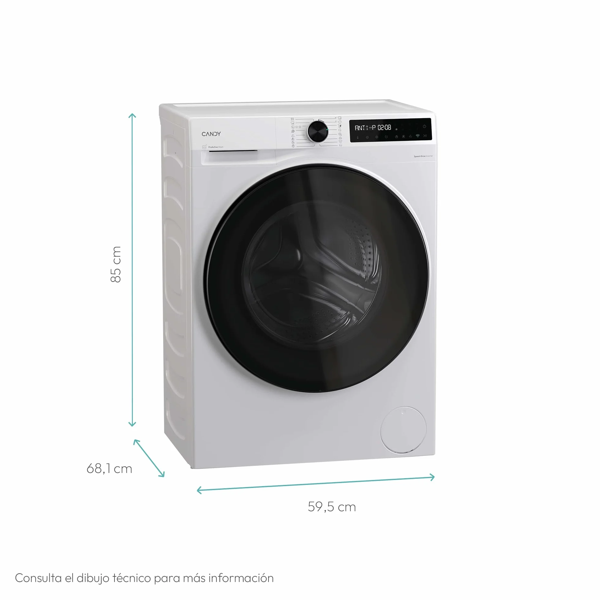 Candy ProWash&Dry 500 BWR 4128BL8-S Lavasecadora 12KG+8KG 1400RPM Motor Inverter SpeedDrive Wifi Blanca