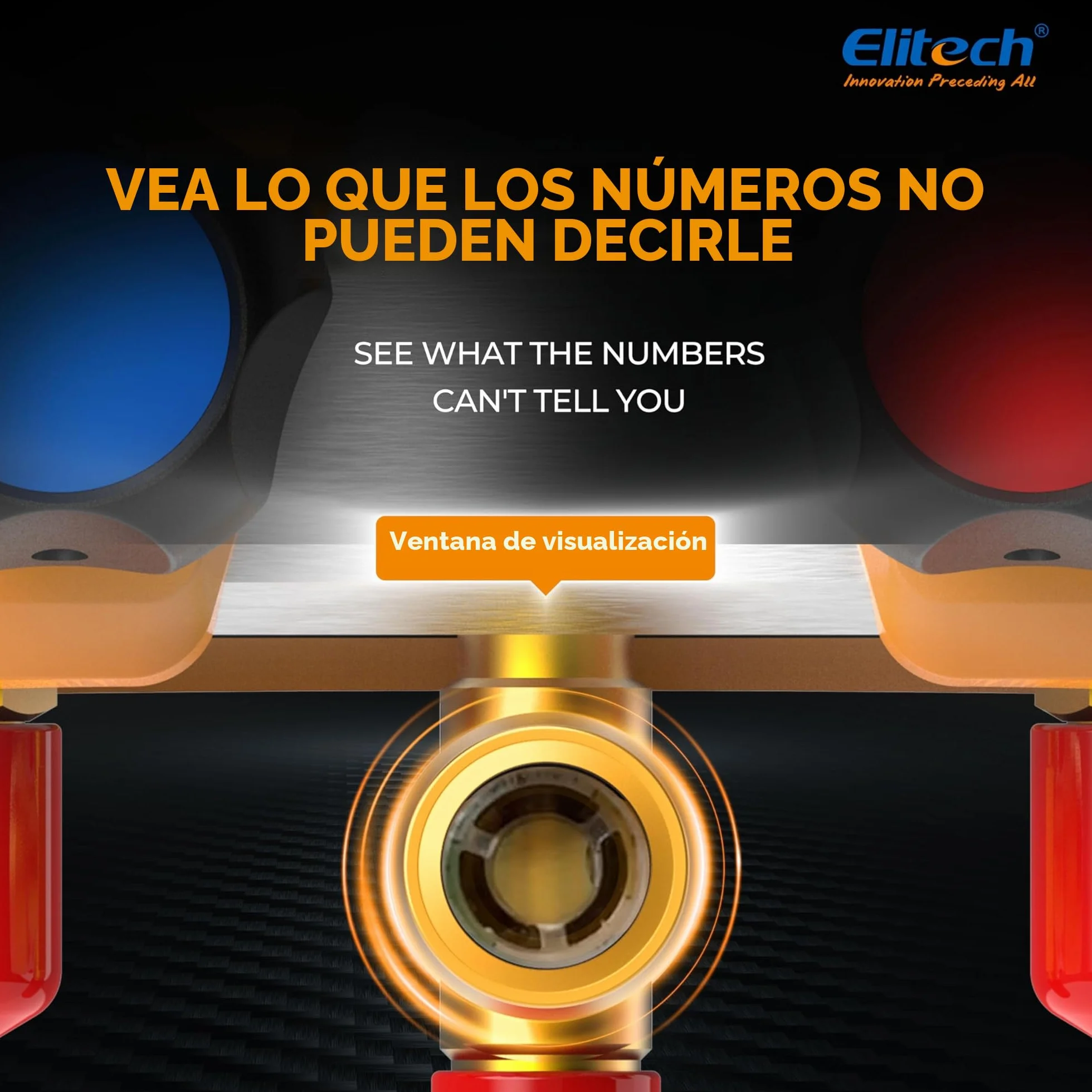 Elitech Manómetro Digital HVAC DMG-2SE Medición Presión Temperatura 3 Puertos Pantalla LCD R410A R454B R134