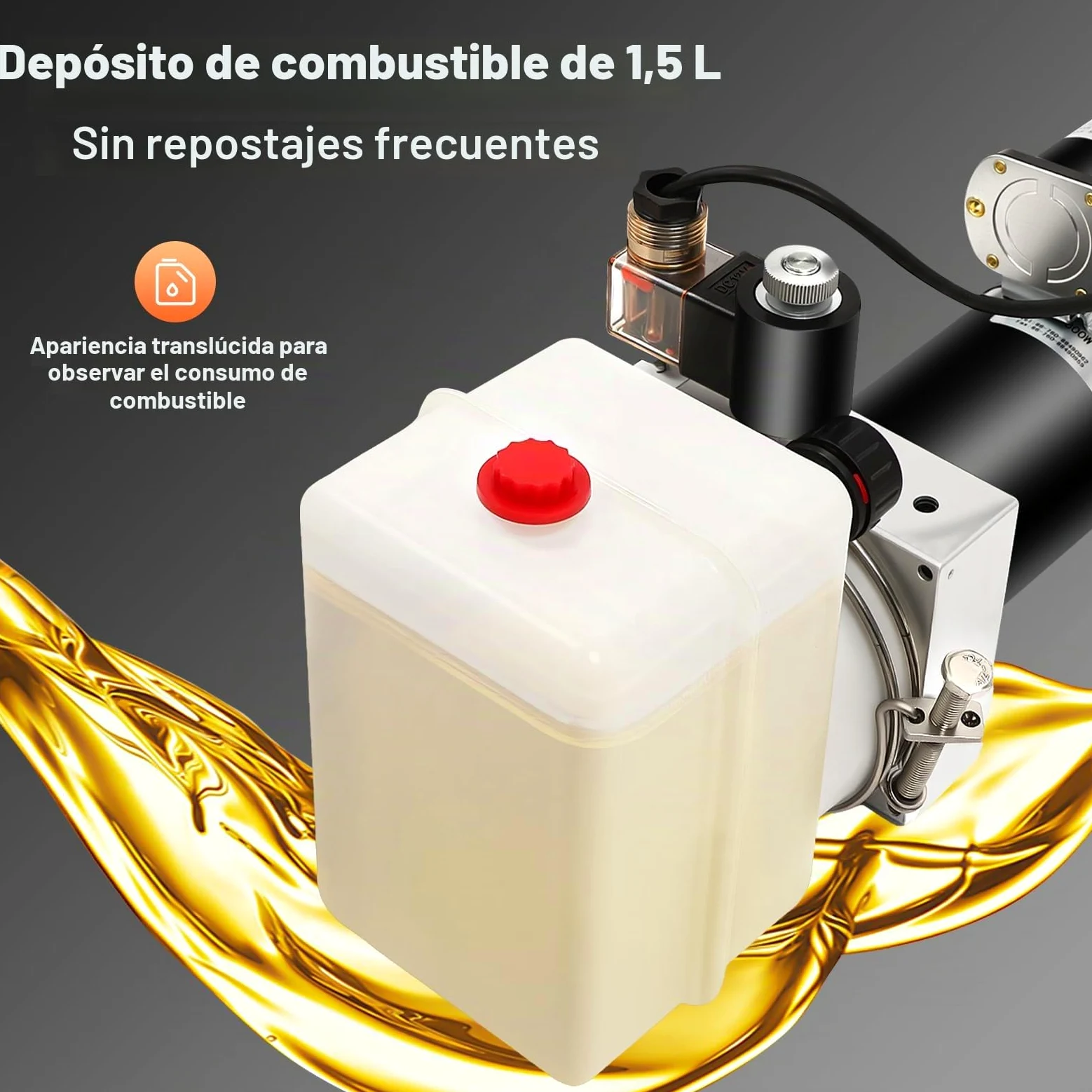 Bomba hidráulica de 12 V, 800 W, 1,5 L, prensa hidráulica con conector y carcasa de interruptor, 2850 rpm, bomba hidráulica eléctrica de acción simple para camión volquete, descarga, elevación