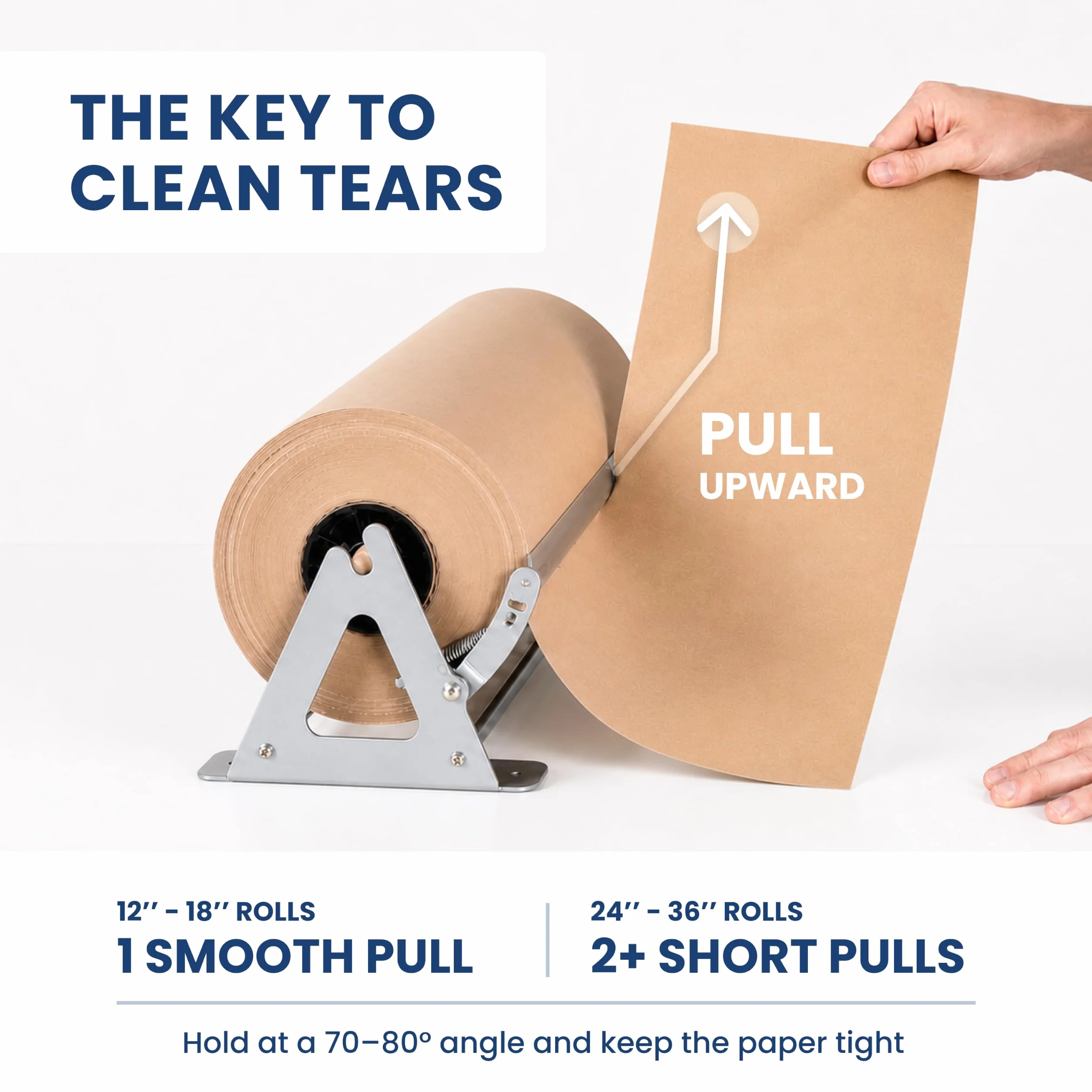 Dispensador y Cortador de Rollos de Papel – Dispensador de Papel de Kraft, congelador y Carnicero Resistente – Antideslizante y montado en la Pared (24 Pulgadas) (hasta Rollos de 1000 pies)