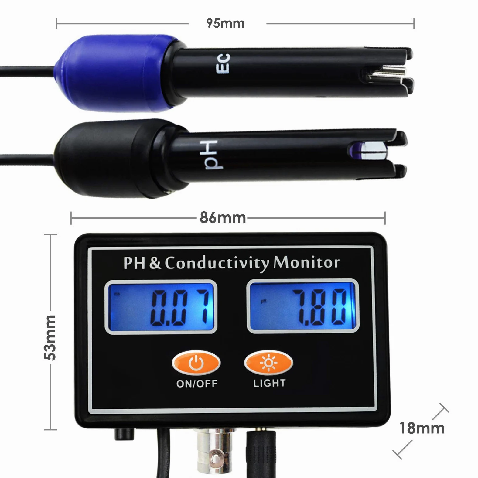 En Línea PH & EC Conductividad Supervisar Probador ATC, Supervisión Continua En Tiempo Real De Calidad Del Agua, La Pared Aumentable Y Recargable, Para Acuario, Estanque, Acuicultura, Hidroponía