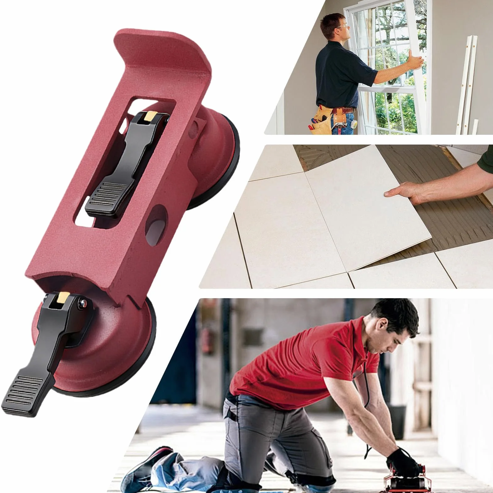 Laminate Gap Repair Tool - Suction Cup Double-Claw 80kg, Heavy-Duty Flooring Plank Grabber for Home Office Commercial