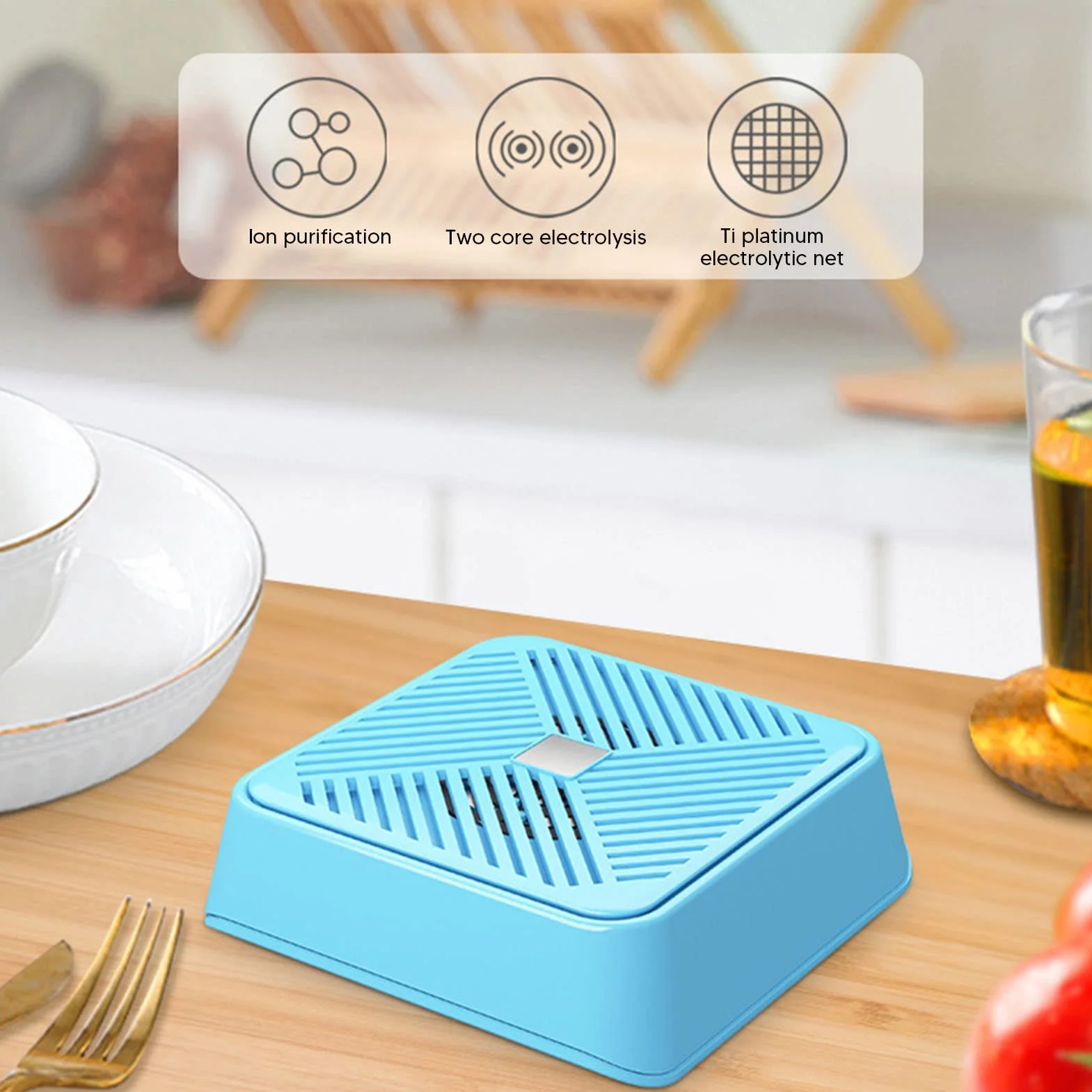 Topyond Lavadora De Platos Pequeña Portátil con Lavavajillas USB, Mini Limpieza Ultrasónica para Vajillas, Azul