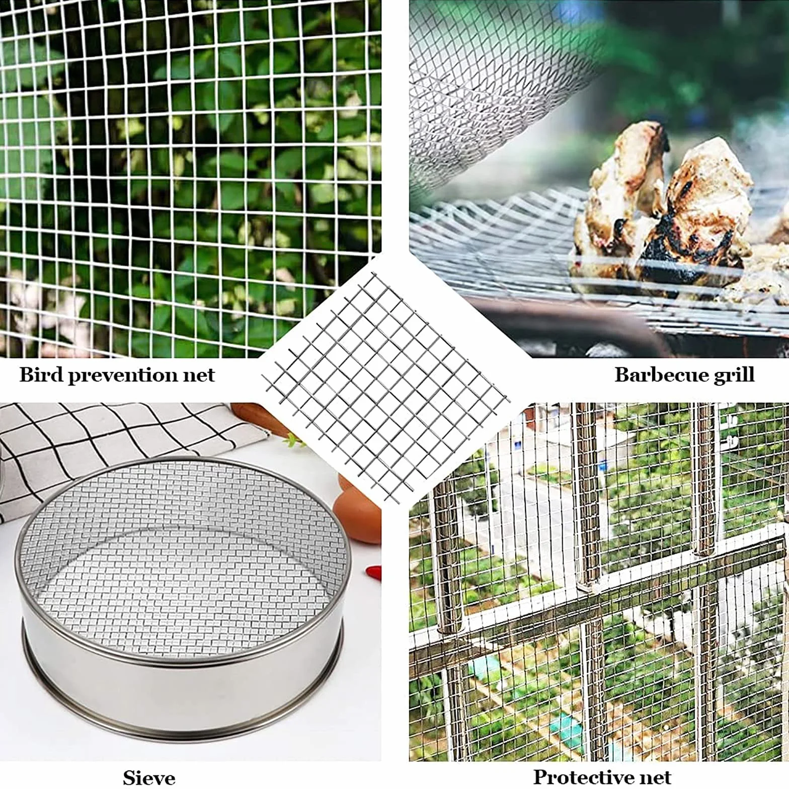 Malla de alambre de acero inoxidable para recintos de animales y protección de jardín