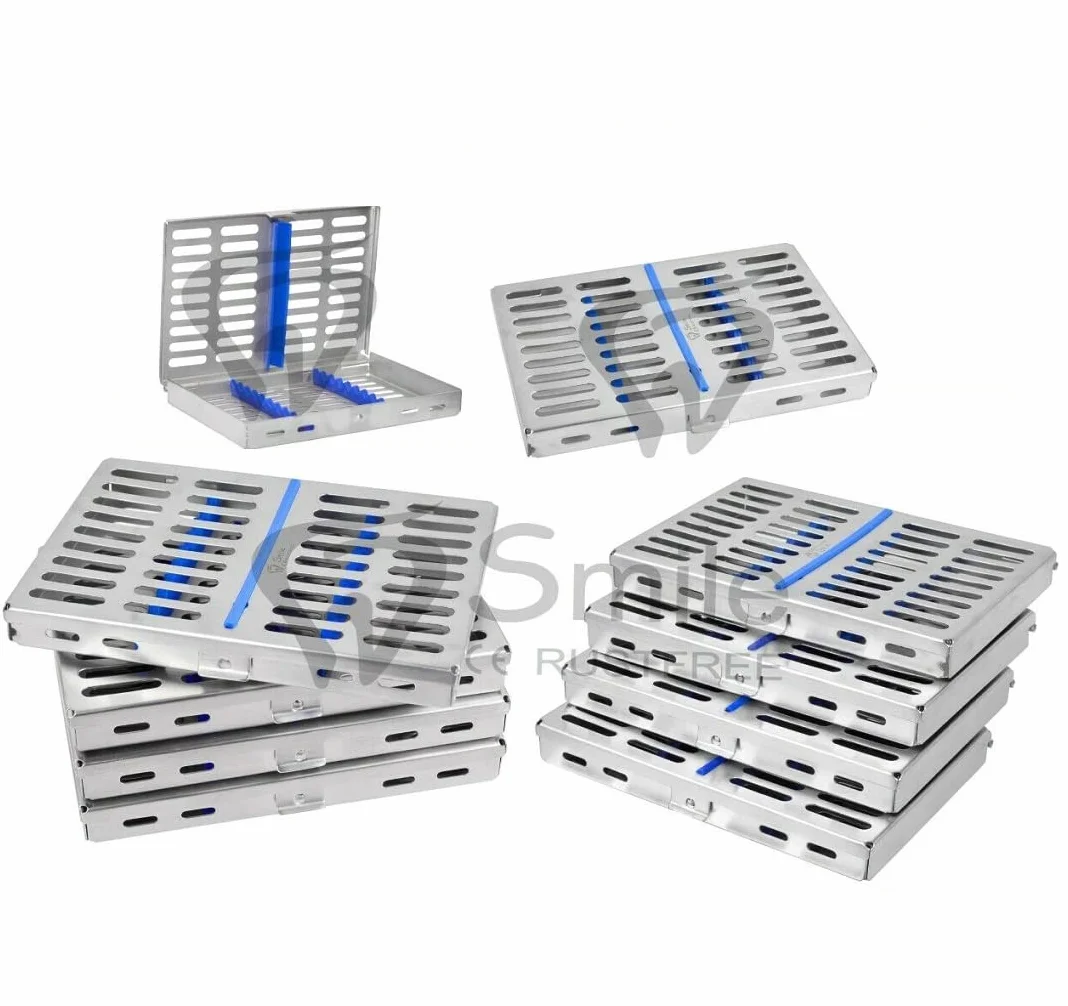 Juego de 8 cajas de bandeja de esterilización para casetes - Capacidad para 10 instrumentos CE U.K
