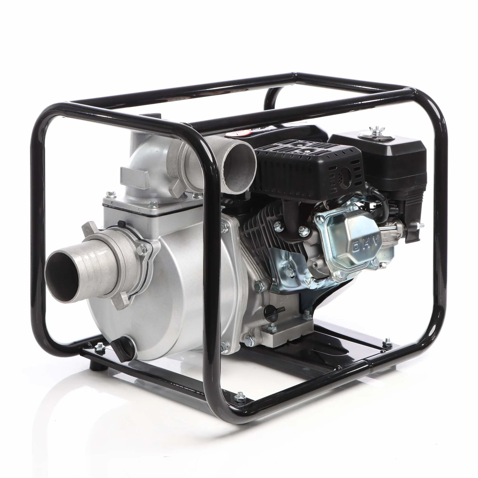 Wiltec Bomba de aguas residuales a gasolina de 4kW bomba de agua caudal 48.000l/h toma de 80mm (3")