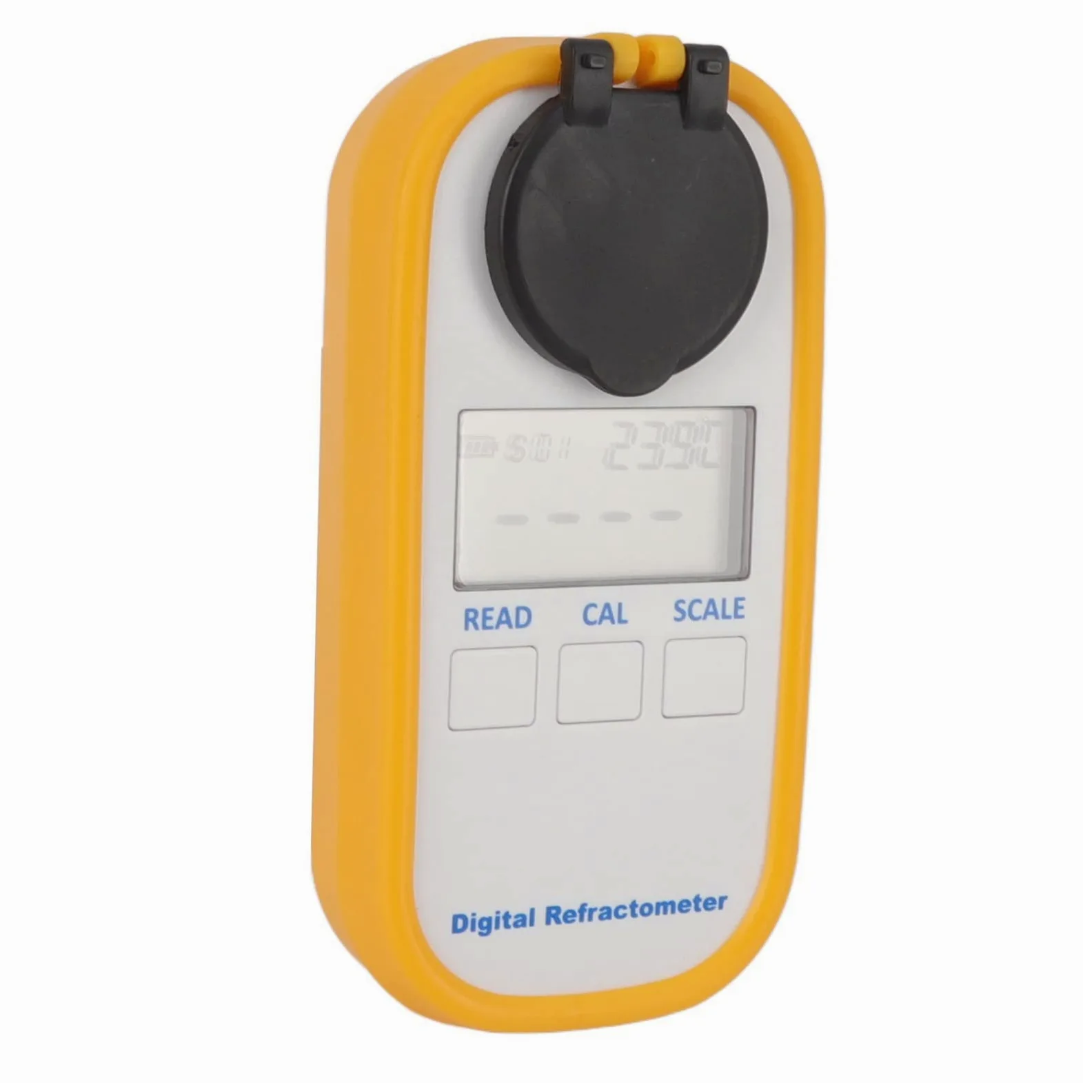 Cryfokt Refractómetro Digital de Mano Rápido y Conveniente para Pruebas de Alcohol Blanco Probador de Medidor de Concentración de Alcohol de 0 a 80% para Trabajadores de Laboratorio ABS Portátil
