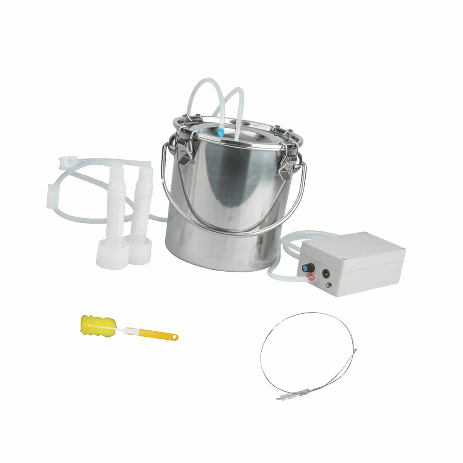 Máquina de Ordeño Ordeñadora Eléctrica Portátil para Cabras, Ordeñadora de Cabras Ovejas y Vacas, Bomba de Vacío con Succión Ajustable, Tanque de Acero Inoxidable de 5L