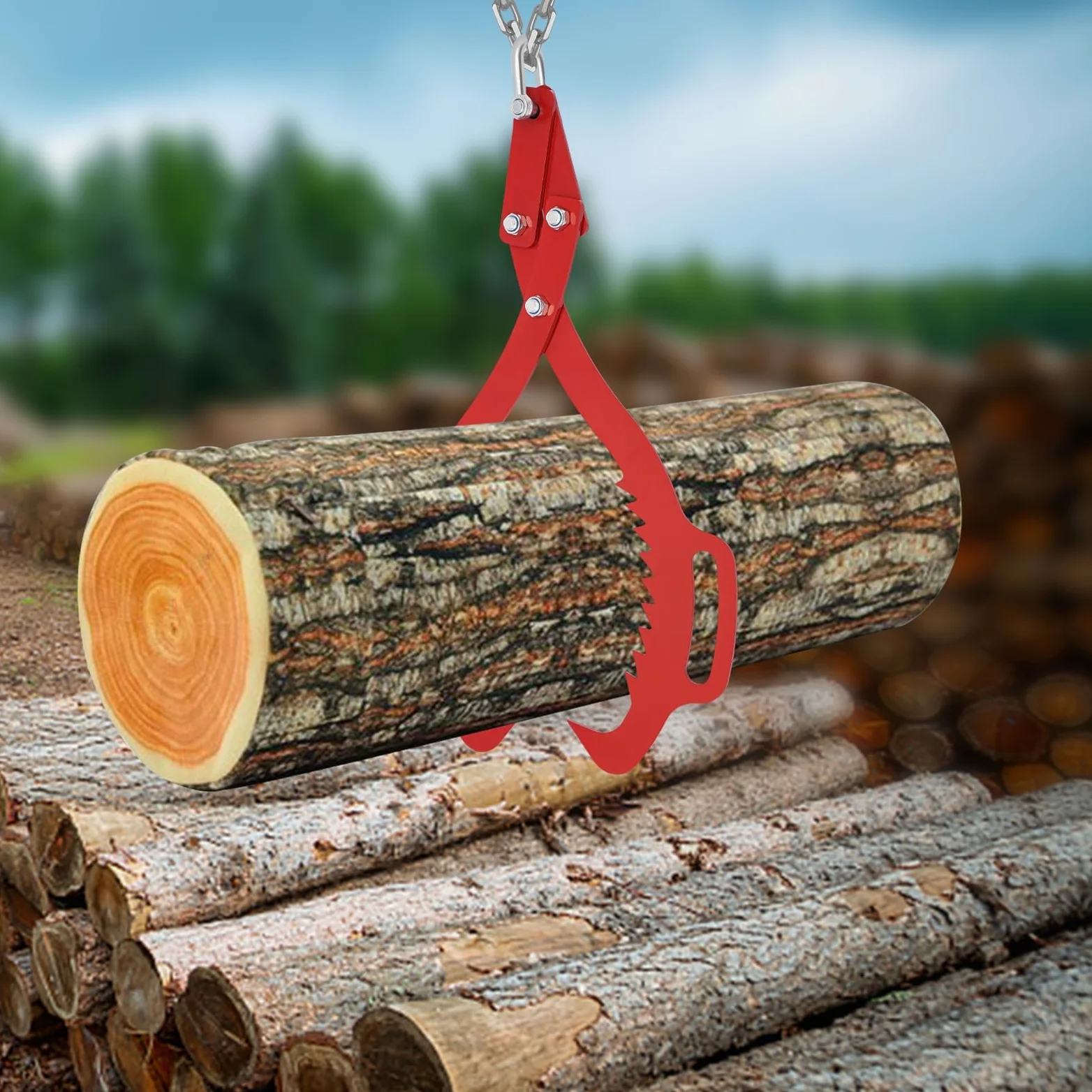 Pinza para troncos – Gancho de madera resistente de 53,3 cm para levantar y deslizar, capacidad de 700 kg