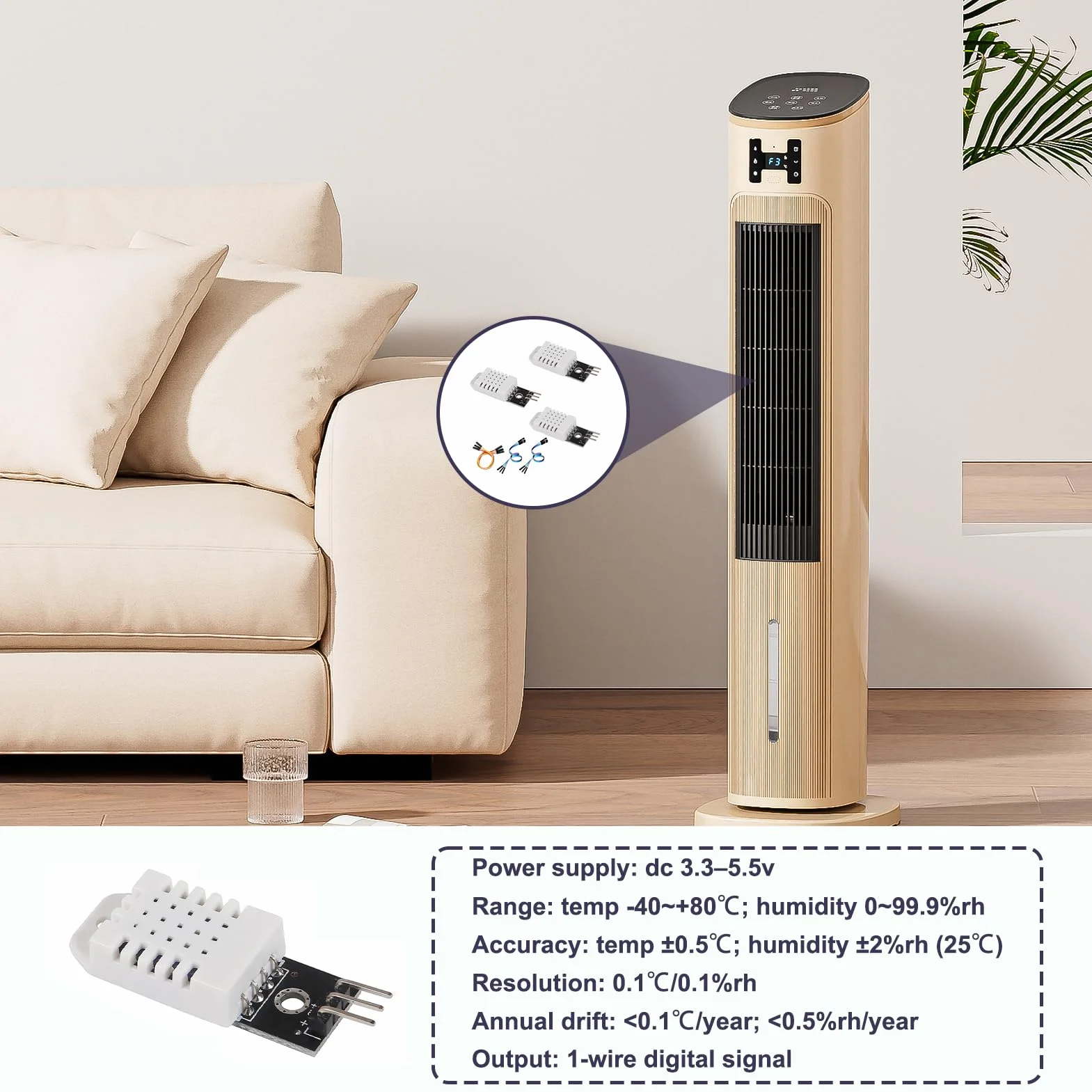 Módulo DHT22 AM2302 Sensor Humedad Temperatura Alta Precisión 3.3-5.5V para Proyectos Electrónicos