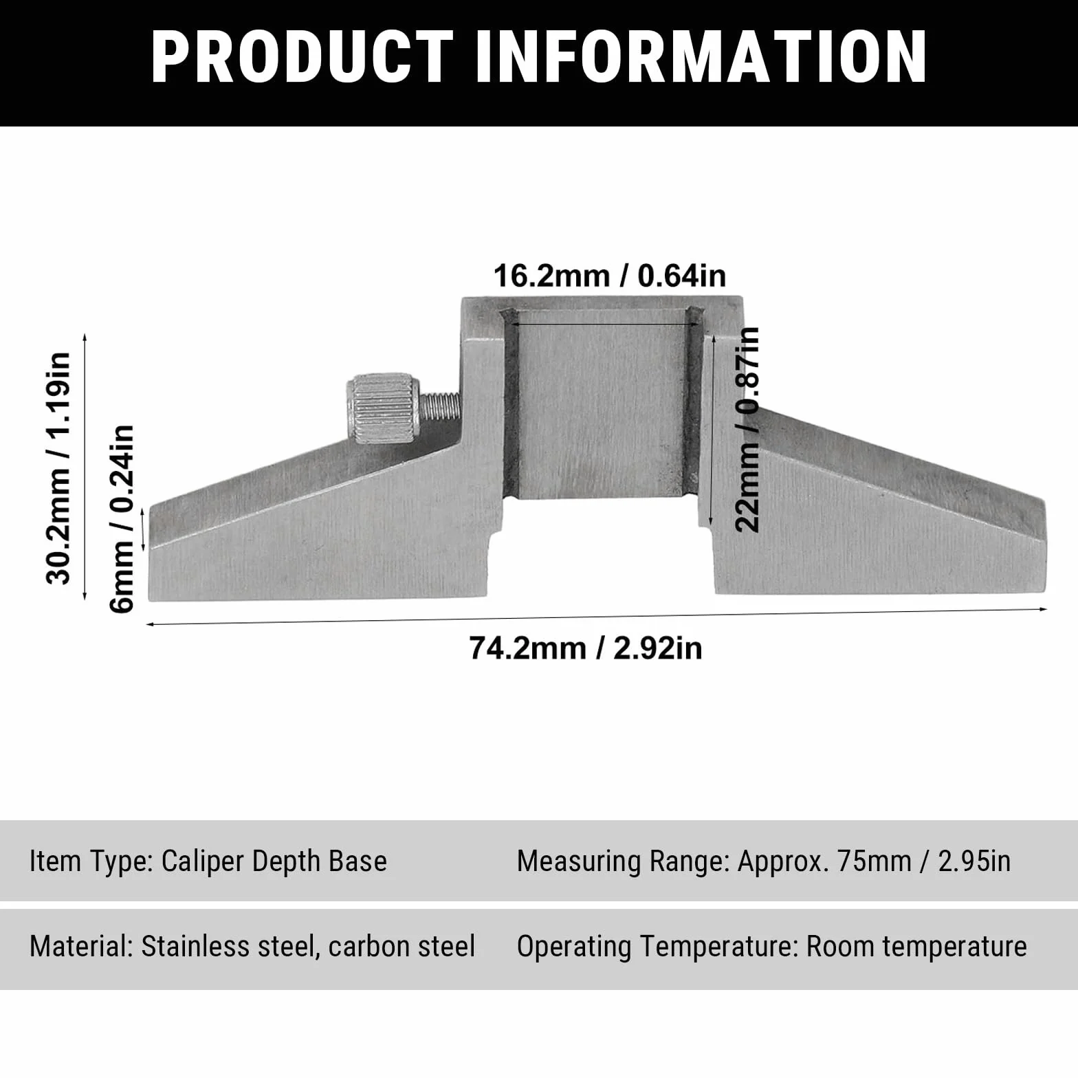 Base De Profundidad De La Pinza, Calibre De Profundidad De Acero Para Caliper Digital Vernier