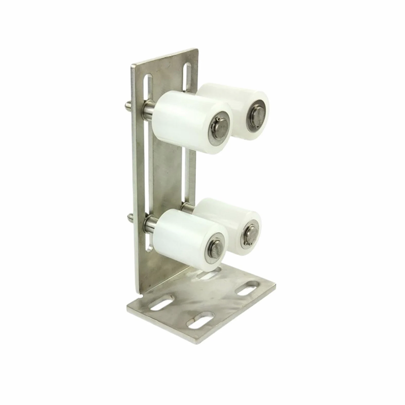 Kit corredizo para puerta de granero, Rodillos de nailon guía superior puerta corrediza material acero inoxidable 304 con soporte