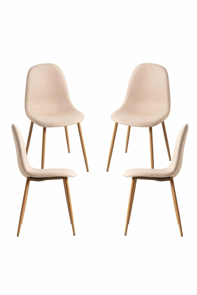 Regalos Miguel - Packs Sillas Comedor - Pack 4 Sillas Teok Tela - Beige