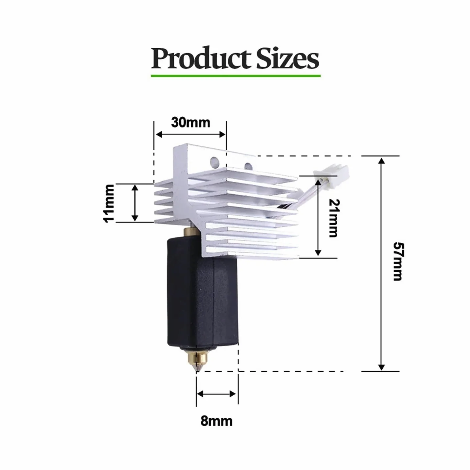 Kit Hotend De Cerámica For Impresora Centauri Carbon, Con Boquilla Acero Endurecido Y Latón(Hotend-2468)