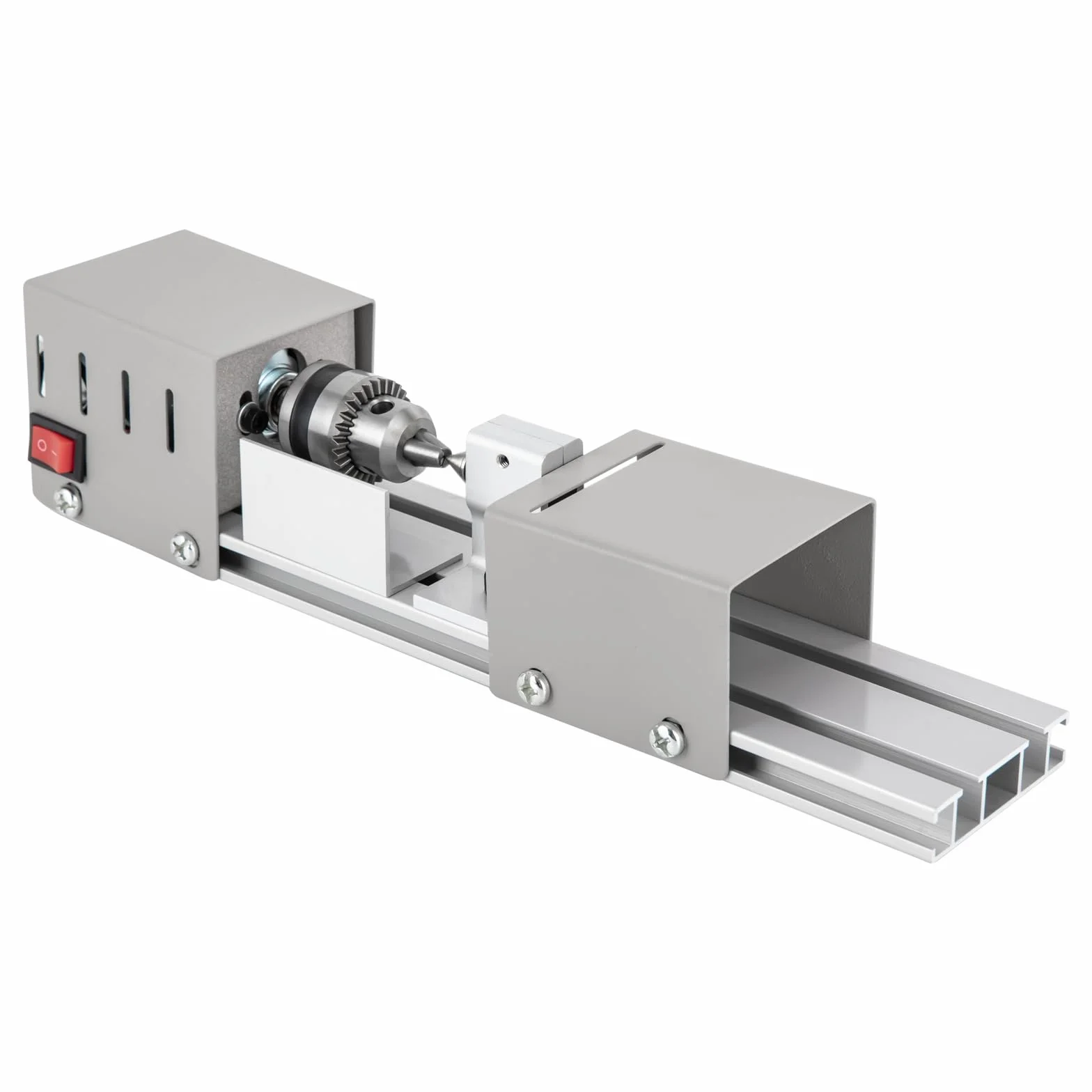 Mini torno de 96 W Mini Torno de mesa de metal con 7 niveles de 4000 – 9000 rpm para torneado, tallar, lijar y cortar