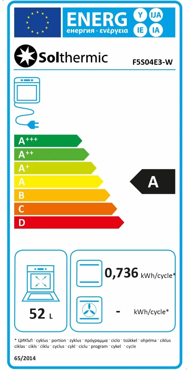 SOLTHERMIC F5S04E3W Kuchenka elektryczna 50 cm 4 palniki piekarnik 60 L