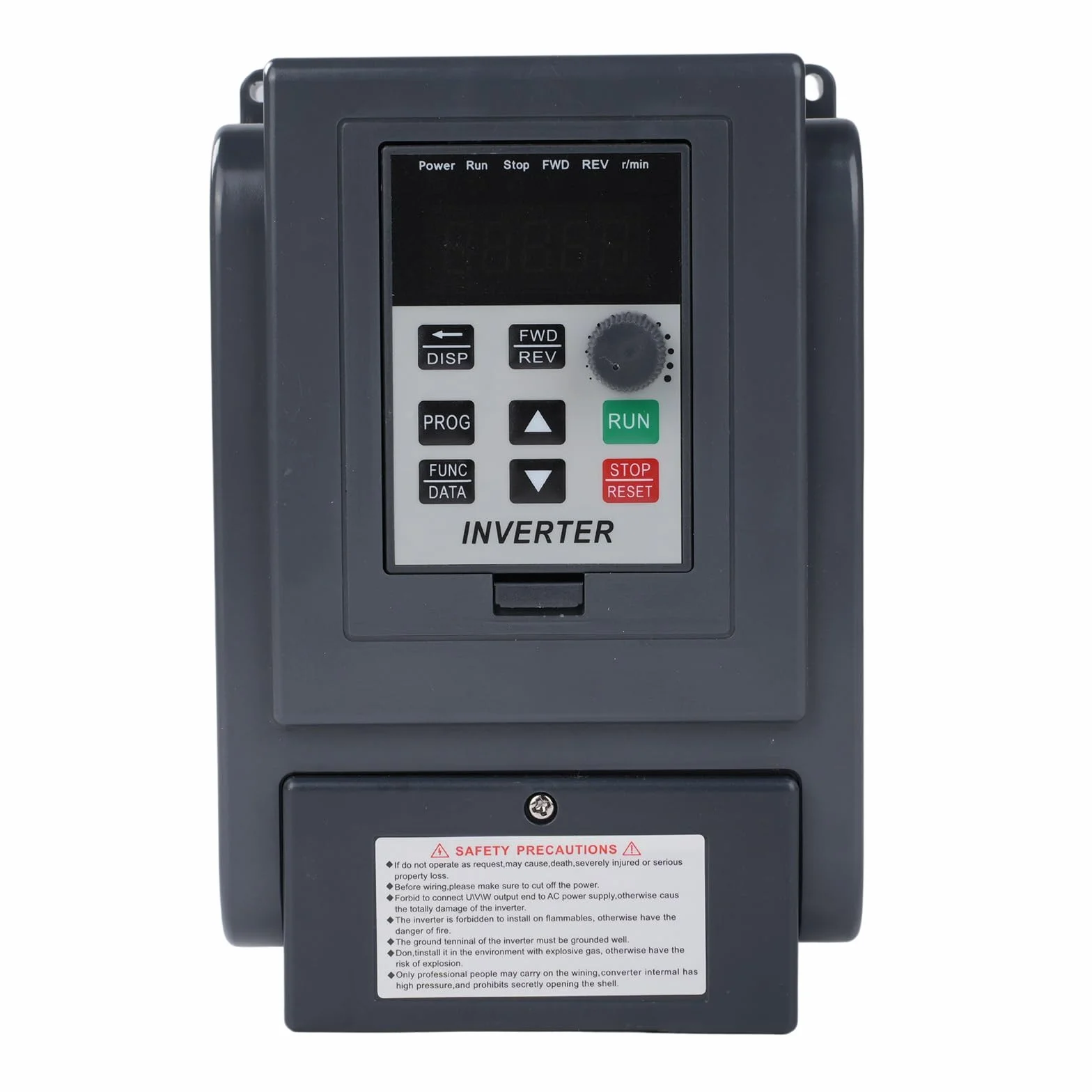 Jadeshay Variador de Frecuencia Monofásico a Trifásico Convertidor de Frecuencia 2.2KW 220V a 380V VFD con Control PWM 50/60Hz 8A Panel Removible para Regulación de Velocidad de Motor