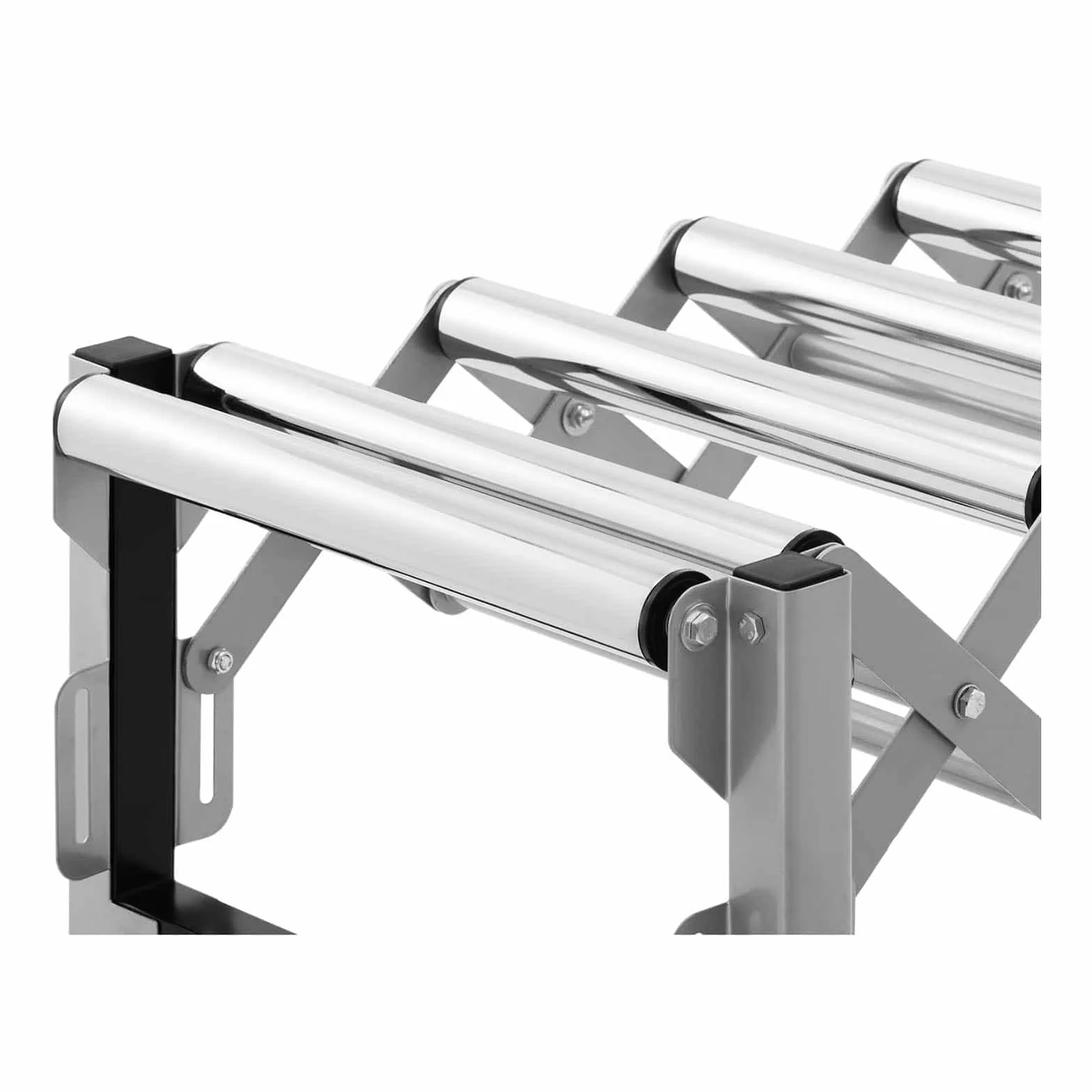 MSW Transportador De Rodillos Mesa Transportadora MSW-RT-130 (Capacidad de carga: 130 kg, Longitud hasta 147 cm, 9 rodillos, Plegable)