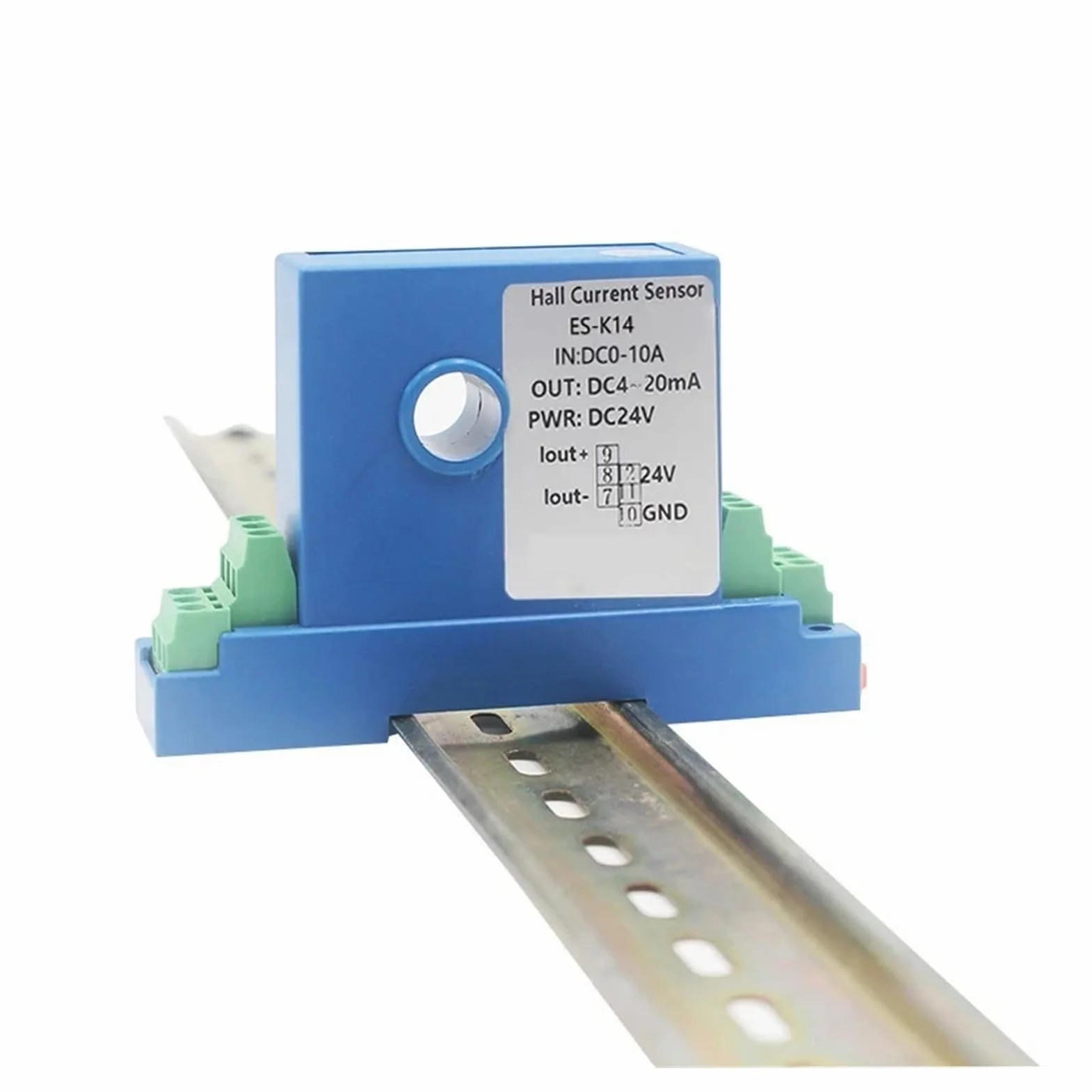 DC 5a 10a 20a 100a 4-20ma Salida Efecto Hall transductor de Corriente transmisor de Corriente Sensor de señal de Salida analógica(DC 0-10A,8MM Aperture_DC12V)