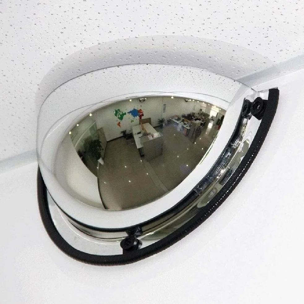 Espejo De Tráfico Espejo Convexo Lente Gran Angular De Tráfico Exterior, Espejo De Tráfico Espejo Convexo Panorámico De Media Cúpula, Ángulo De Visión De 180 Grados, Espejo Esférico De 1/4, Espejo De