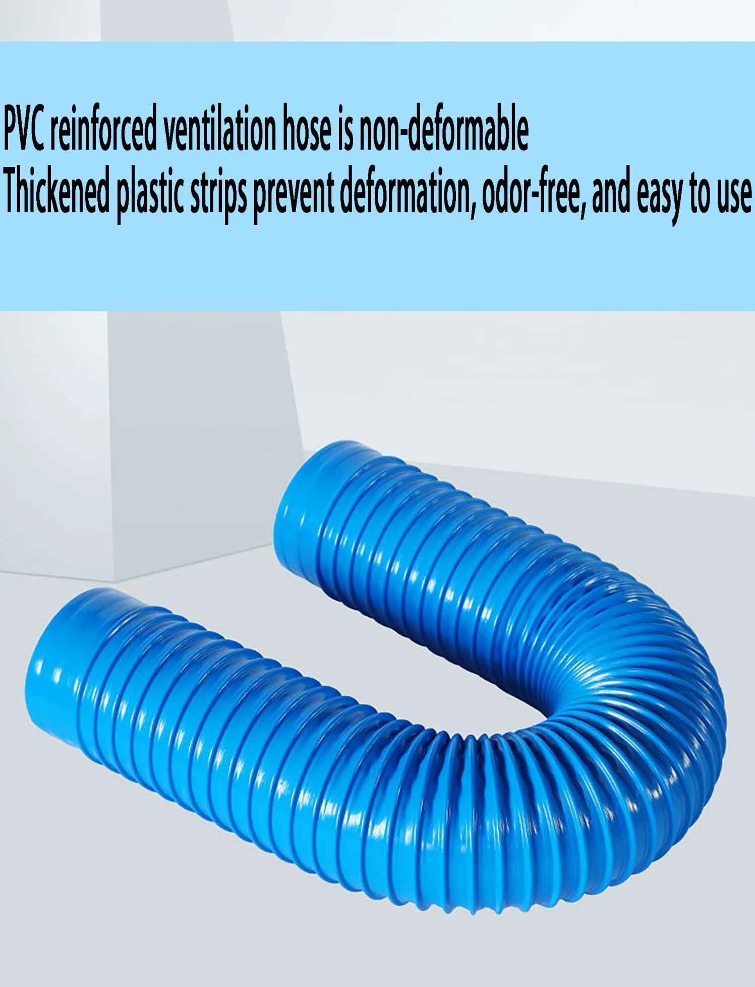 Manguera de polvo PVC reforzada con espiral azul, varios tamaños | D 18cm x L 3.3ft