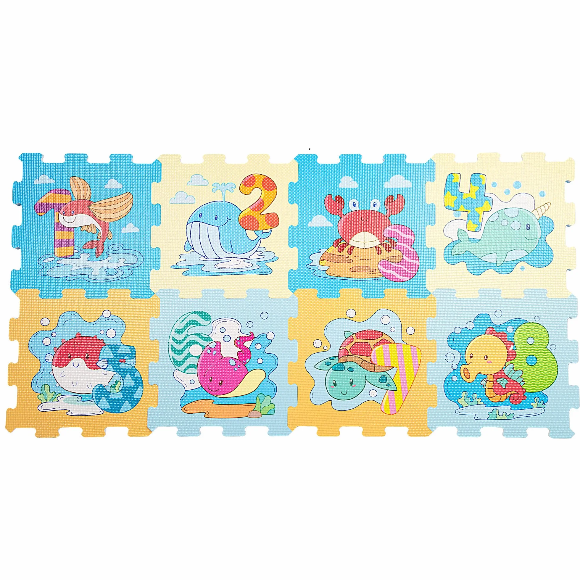 Colorbaby C'Baby Alfombra puzle bebés Animales y números 8 Piezas gomaespuma