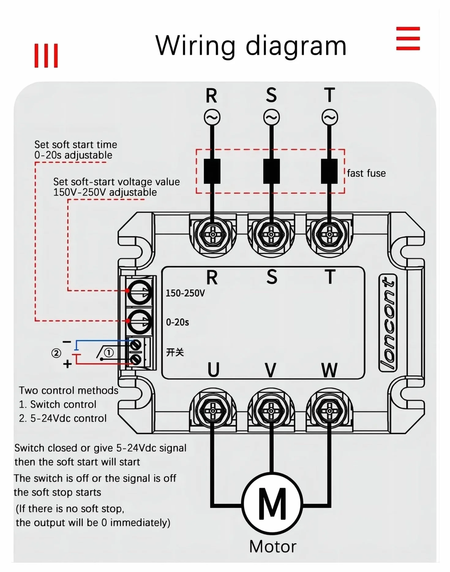 Arrancador Suave de Motor monofásico o trifásico Módulo de Arranque Lento Relé de Estado sólido Controlador de descompresión y reducción(3 Phase 22KW Module)