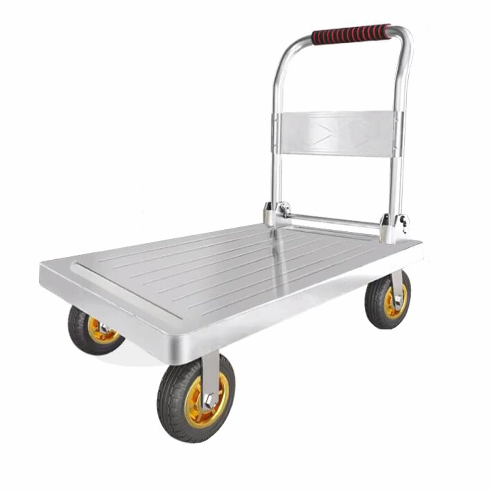 Carretilla de plataforma plegable, carro de empuje con ruedas giratorias de 360°, carretilla móvil de plataforma para garaje y almacén, capacidad de carga 750 kg