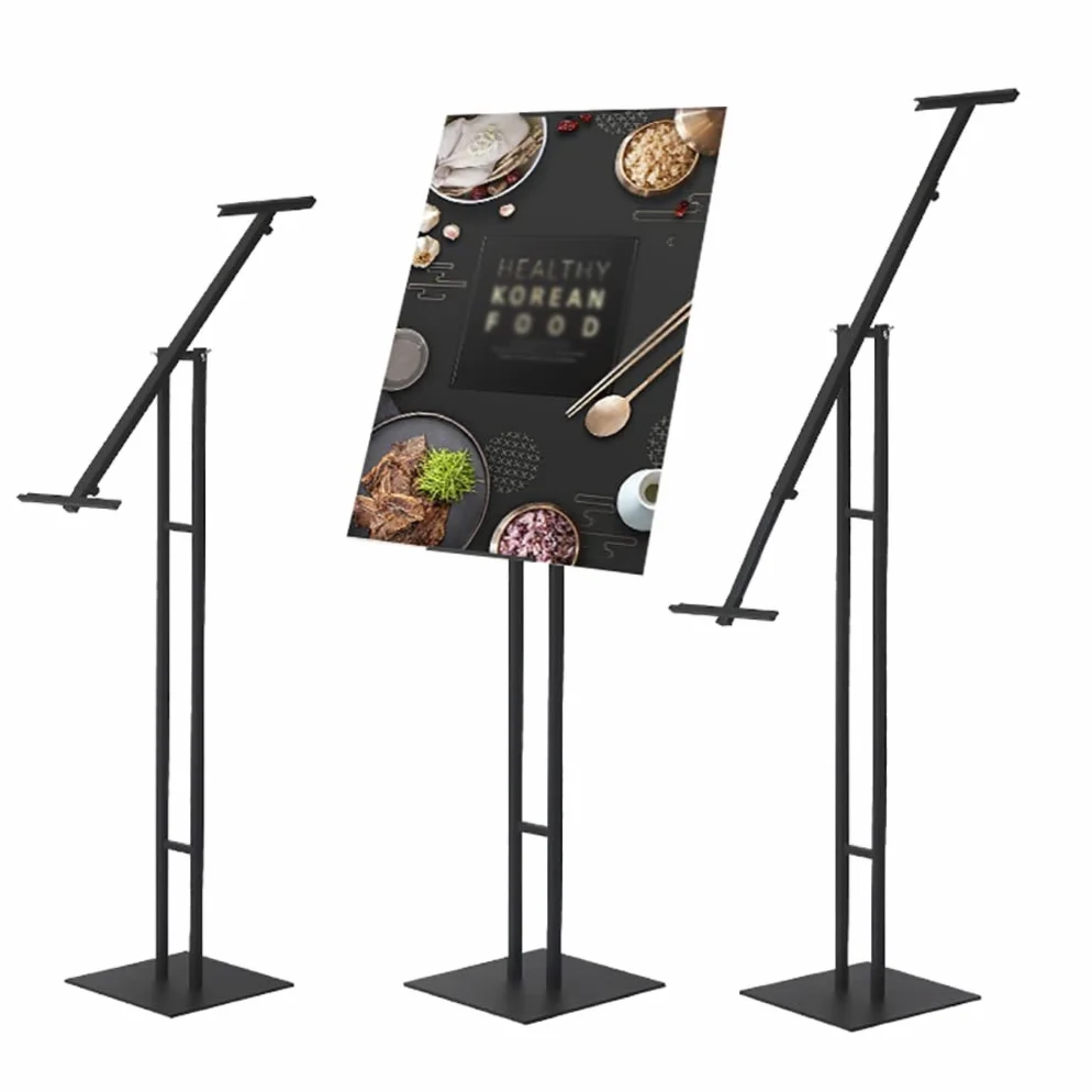 Soporte de Cartel de exhibición de pie para Carteles de Piso de Servicio Pesado, Soporte de menú de Doble Cara Soporte de Cartel de Piso de Servicio Pesado con Base, Soporte de Aviso Ajustable pa