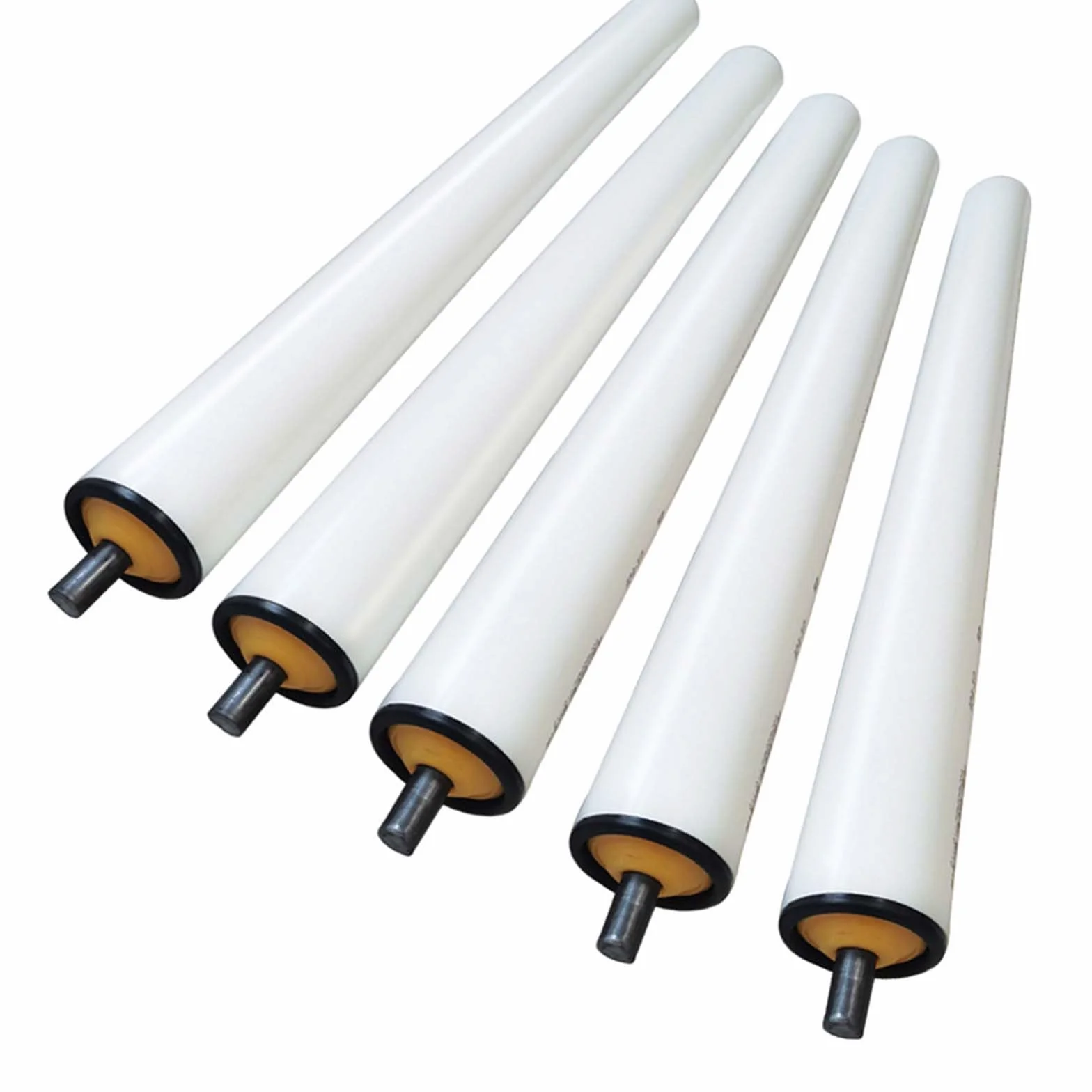 Rodillo Transportador 5 Rodillos Transportadores De PVC, 100 200 300 400 500 600 700 800 900 1000 MM, Blancos, Con Rodamientos De Acero Inoxidable, Industriales, Sin Motor.(Dia 20mm(4/5"),L 400mm/15.7