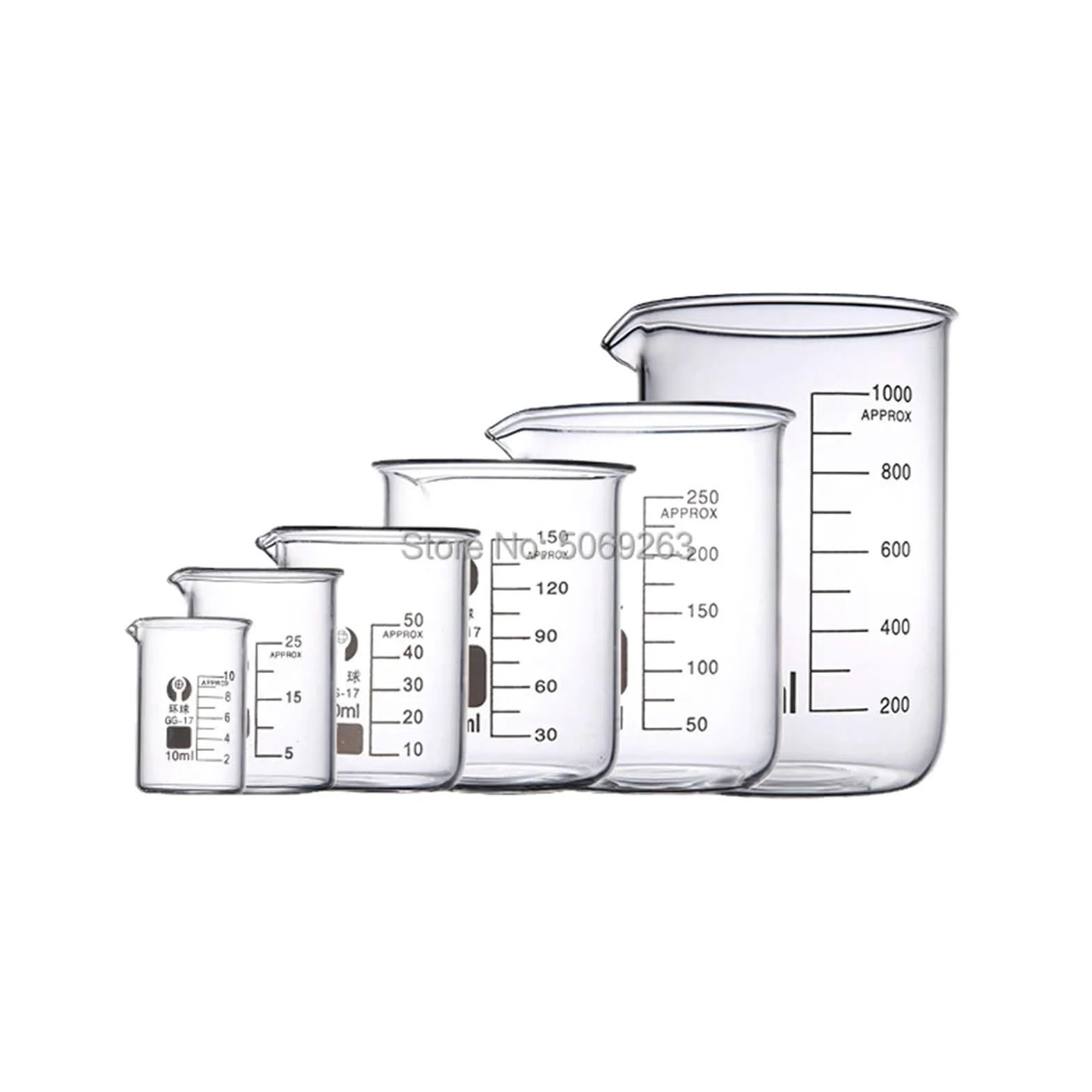 1set Lab Borosilicate Glass Beaker Chemical Form Borosilicate 3.3 Glass with Graduation(3000ml)