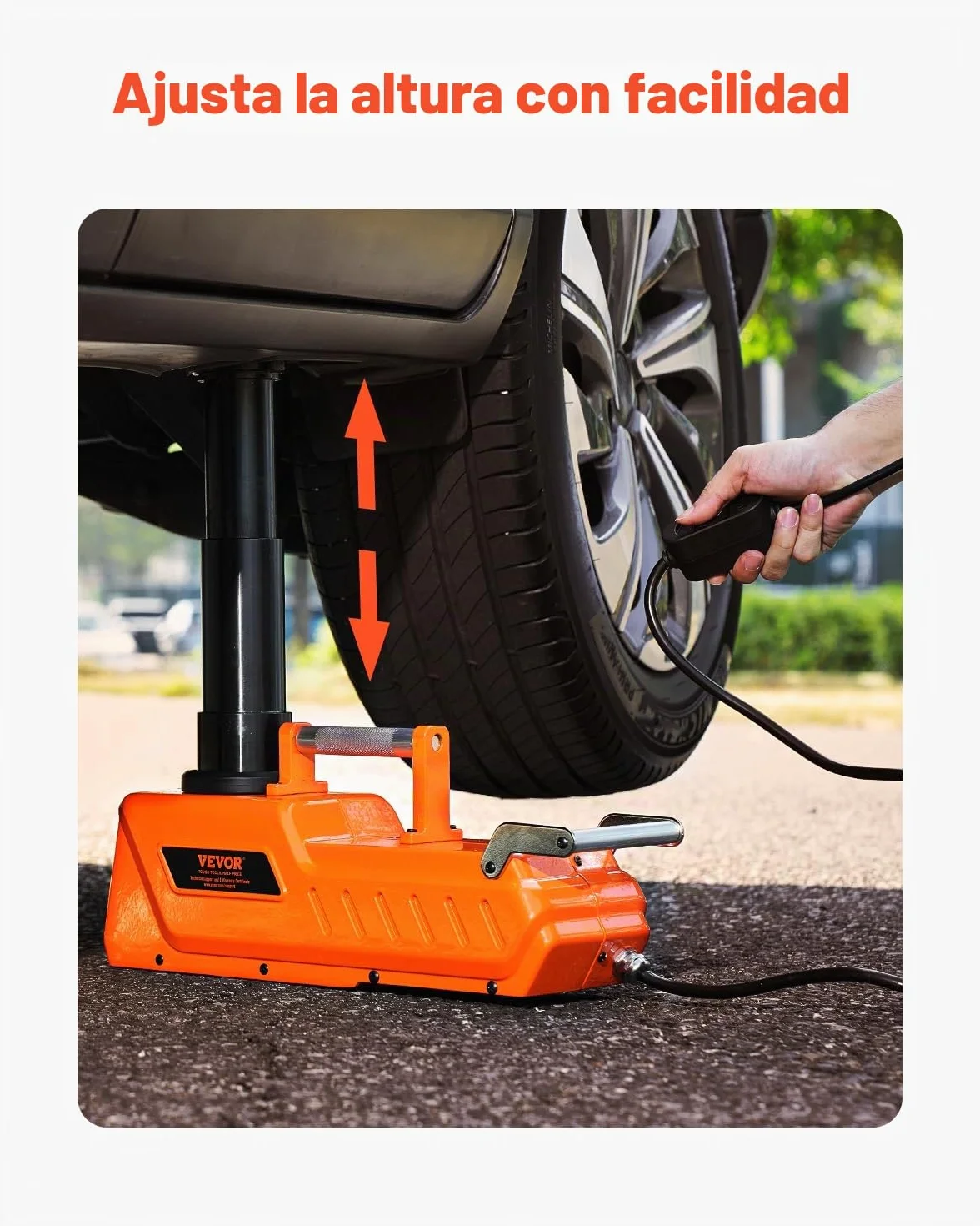 VEVOR Gato Eléctrico para Automóvil, 15 Toneladas, Gato de Tijera Eléctrico Ajustable con Gran Capacidad de Carga, Doble Potencia de 12 V con Luz LED, para Sedán, SUV, Camión, 410 x 130 x 205 mm