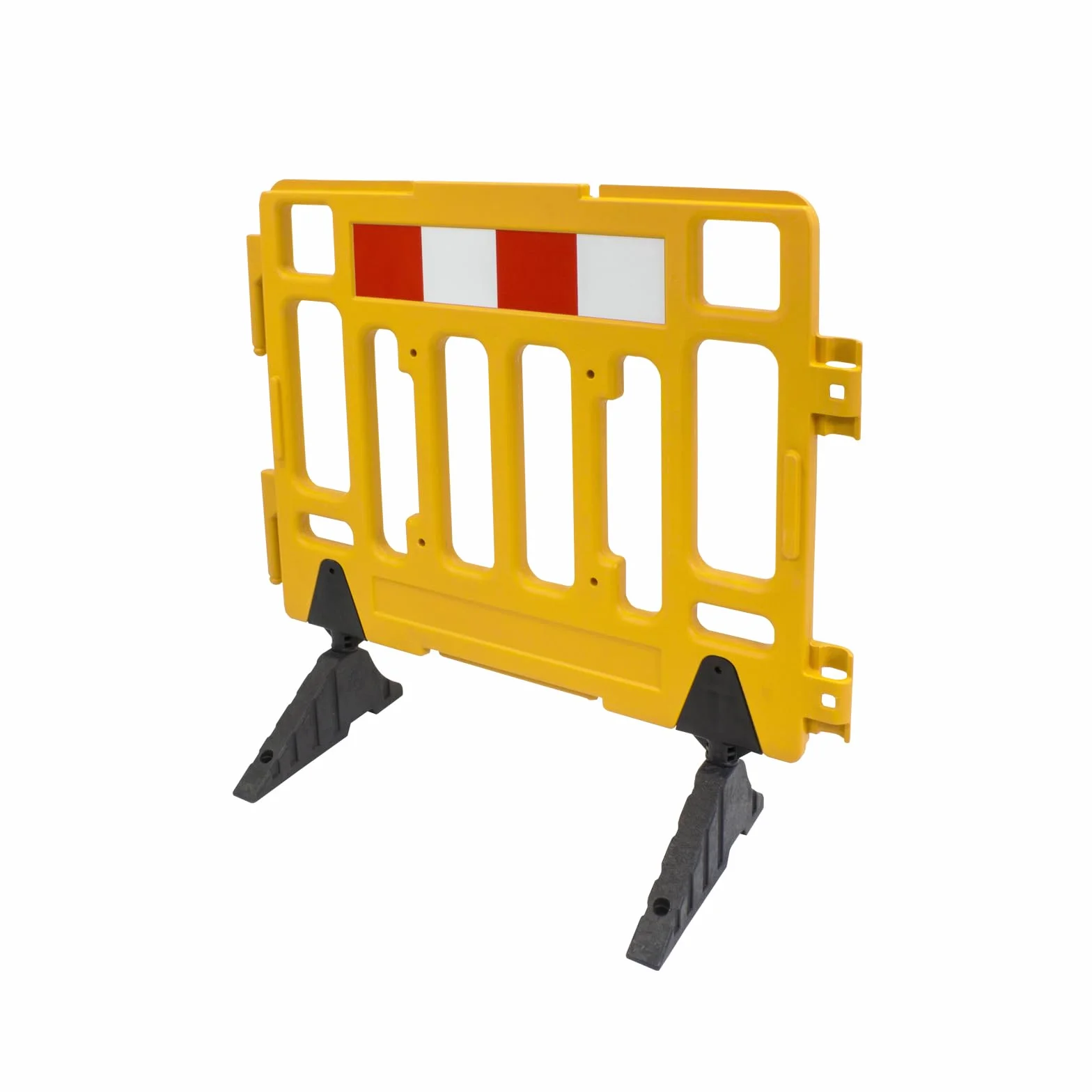 EberSign Valla de Seguridad Enlazable Barrera de Plástico Barricada para Obra Peatonal 2000x1020x50mm Amarillo